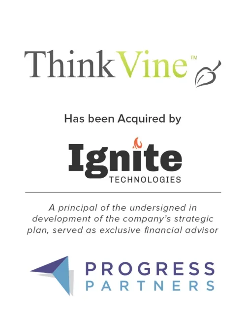 Progress Partners Advises on Sale of ThinkVine to Ignite Marketing Analytics