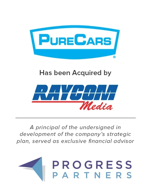 Progress Partners Advises Raycom in Acquisition of Auto Focused Ad Platform PureCars