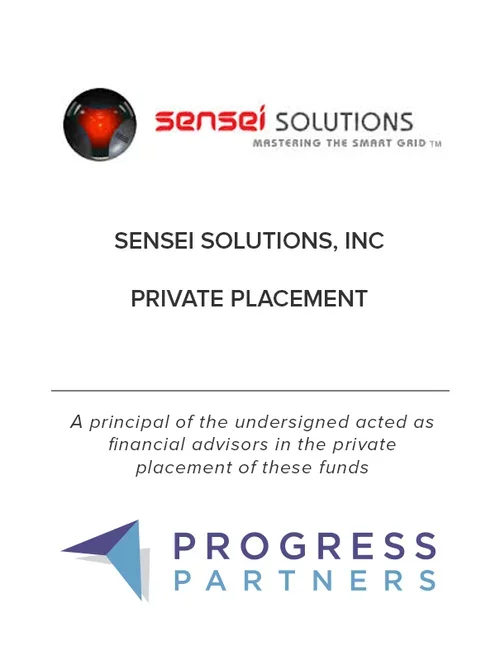 Progress Partners Advises Sensei Solutions on Strategic Investment