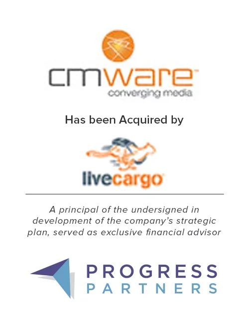 Progress Partners Advises CMWare on its Acquisition by Live Cargo
