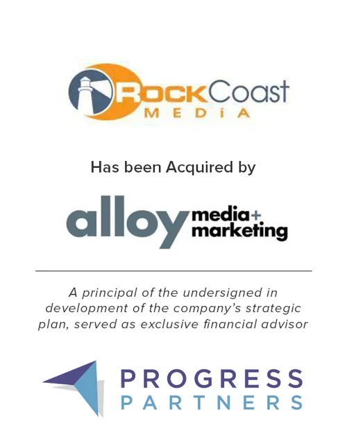 Progress Partners Advises on the Successful Acquisition of RockCoast Media by Alloy Media Marketing