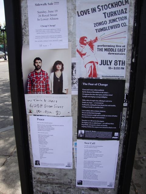 July 18, 2011. Diary of a Billsticker – Boston and Cambridge, USA