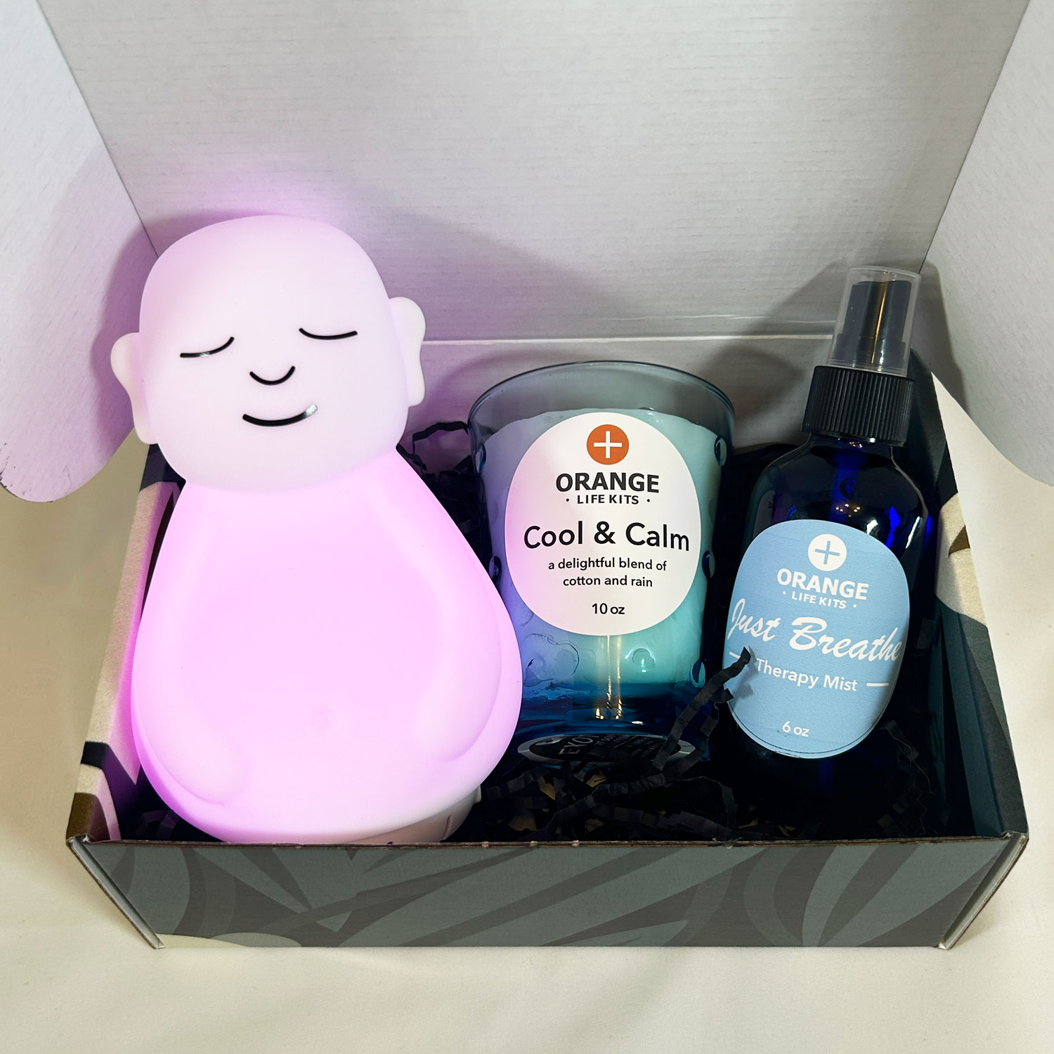 Anxiety Reset | Calming Kit with Breathing Buddha, Therapy Mist & Candle for Stress Relief