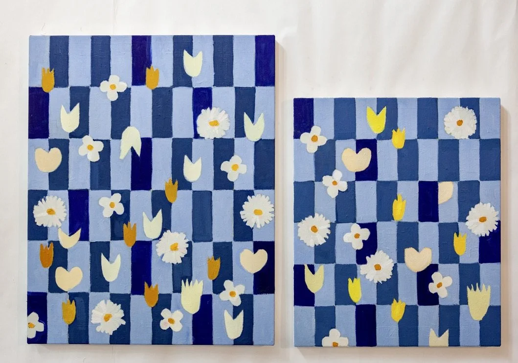 Mother and Child, 2022, oil on canvases, 32 x 24 in. (Mother), 24 x 18 in (Child)