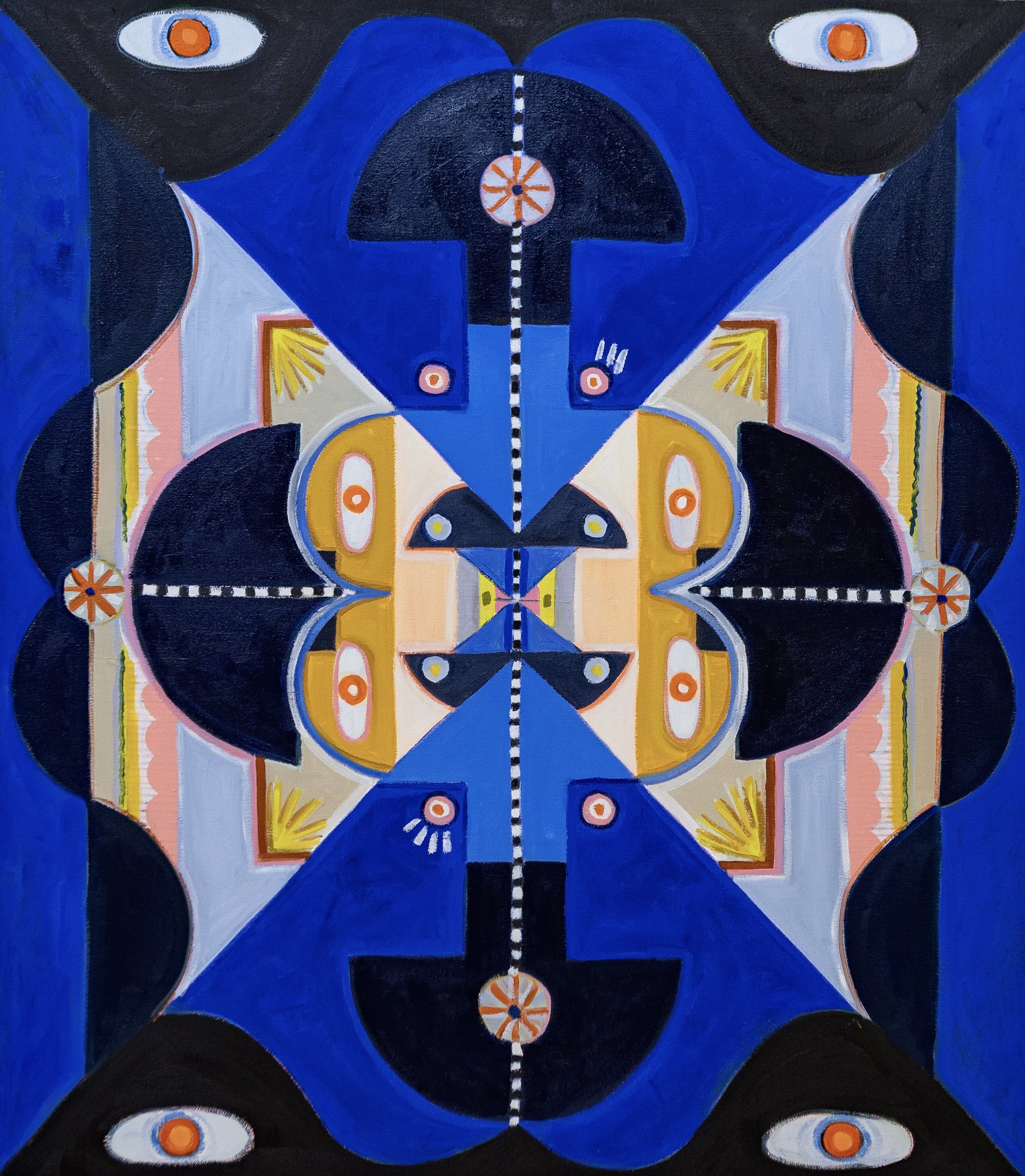 Blue Mask, 2023, oil on canvas, 40 x 35 in.