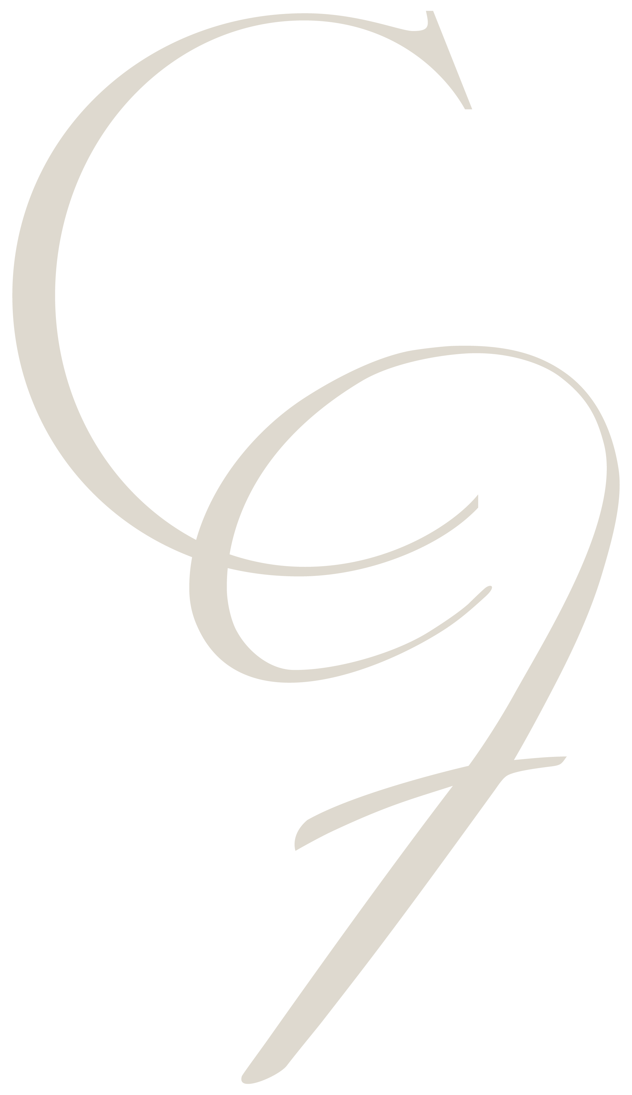 Elegant cursive letter 'G' in light beige on a black background.