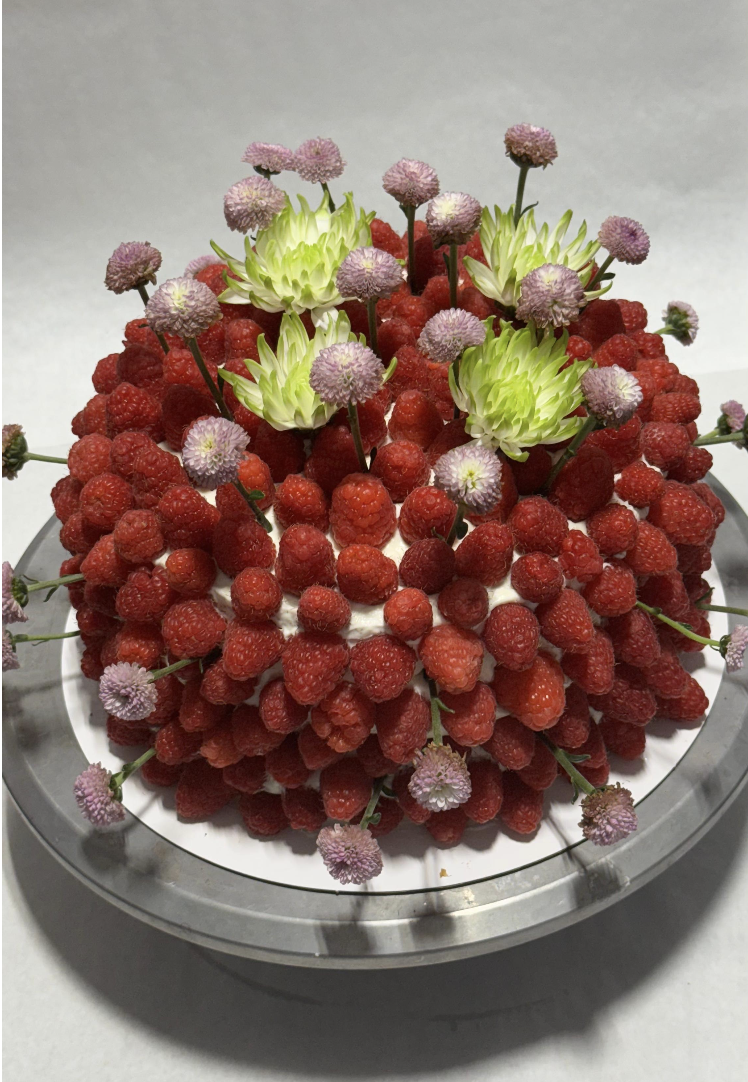 Vanilla Almond Cake with Raspberries