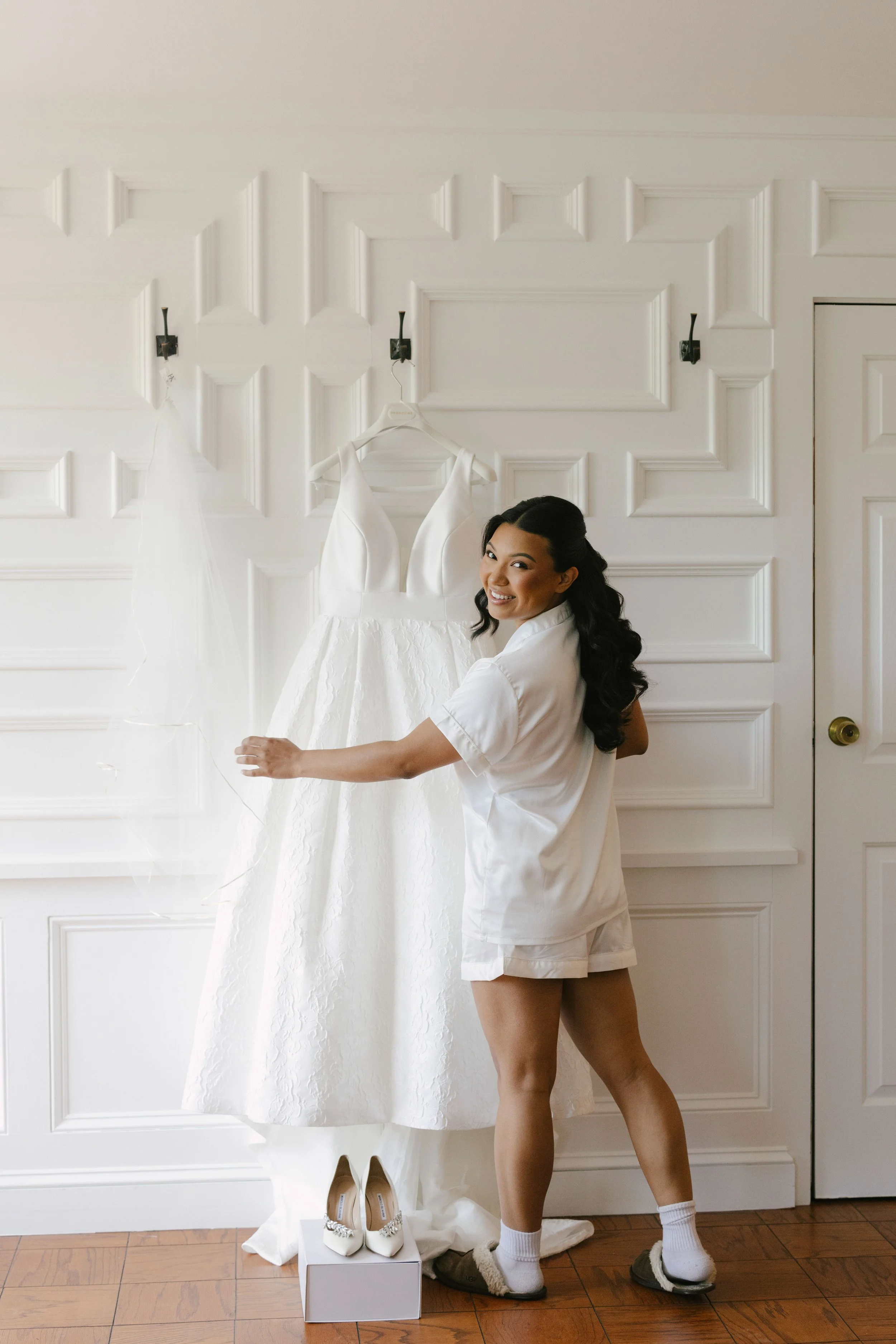 Hotel DuVillage wedding in Pennsylvania featuring bridal details, getting ready moments, candid portraits, and 35mm film photography by Raw By Laura.