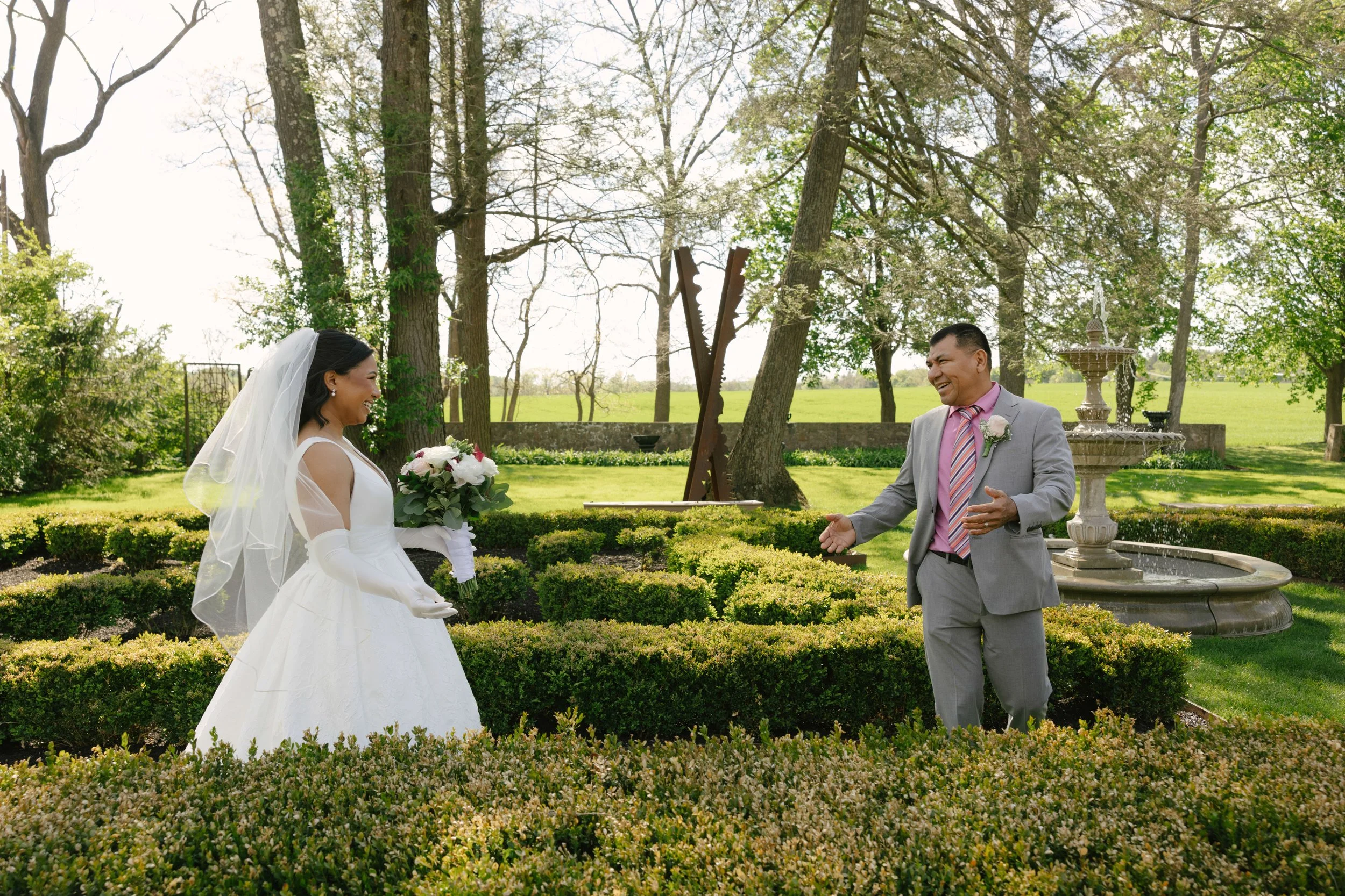 A heartfelt first look between the bride and her father, followed by an emotional first look between the bride and groom at Hotel DuVillage. Captured on both digital and 35mm film, these quiet moments before the ceremony reflect the anticipation, emo