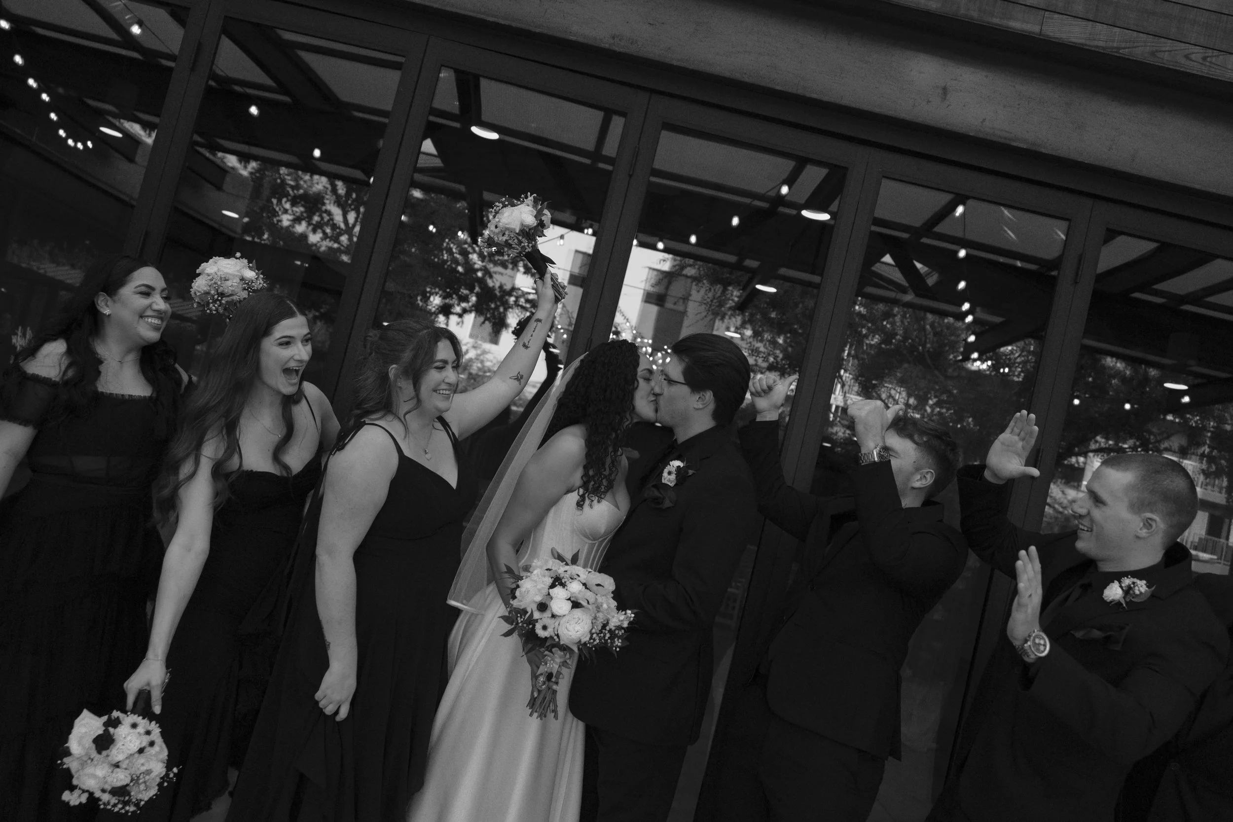 Candid wedding photography from a November celebration at The Clayton House in Scottsdale, Arizona, photographed by Raw By Laura, showcasing real emotion, contemporary architecture, and meaningful moments.