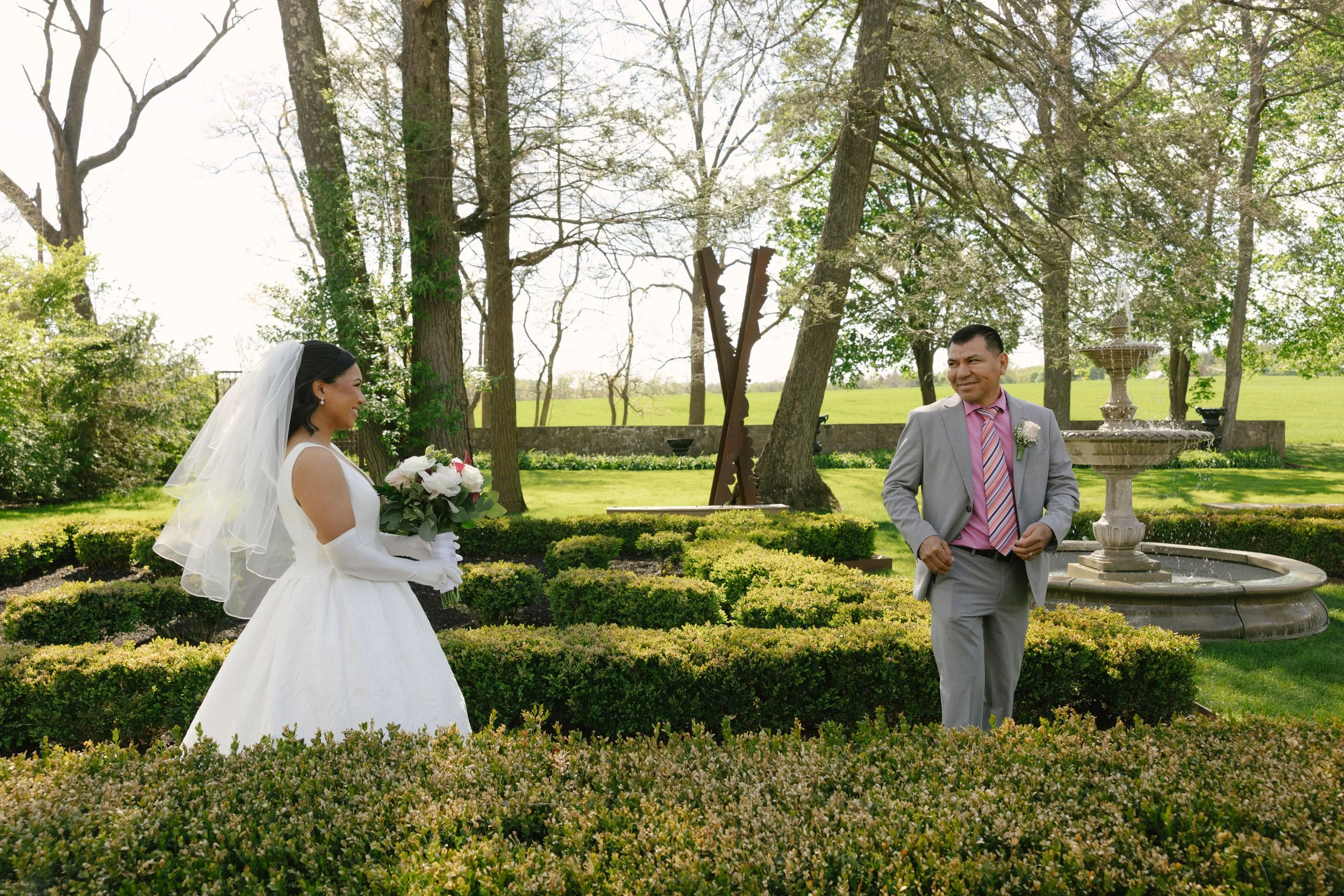 A heartfelt first look between the bride and her father, followed by an emotional first look between the bride and groom at Hotel DuVillage. Captured on both digital and 35mm film, these quiet moments before the ceremony reflect the anticipation, emo
