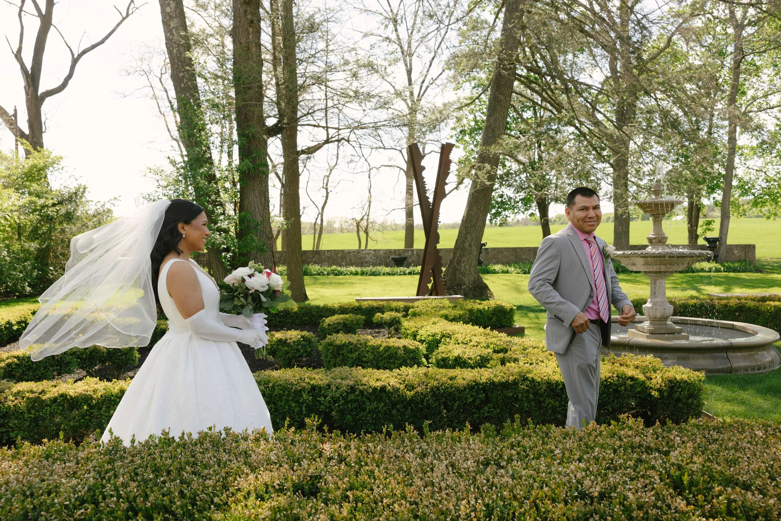 A heartfelt first look between the bride and her father, followed by an emotional first look between the bride and groom at Hotel DuVillage. Captured on both digital and 35mm film, these quiet moments before the ceremony reflect the anticipation, emo