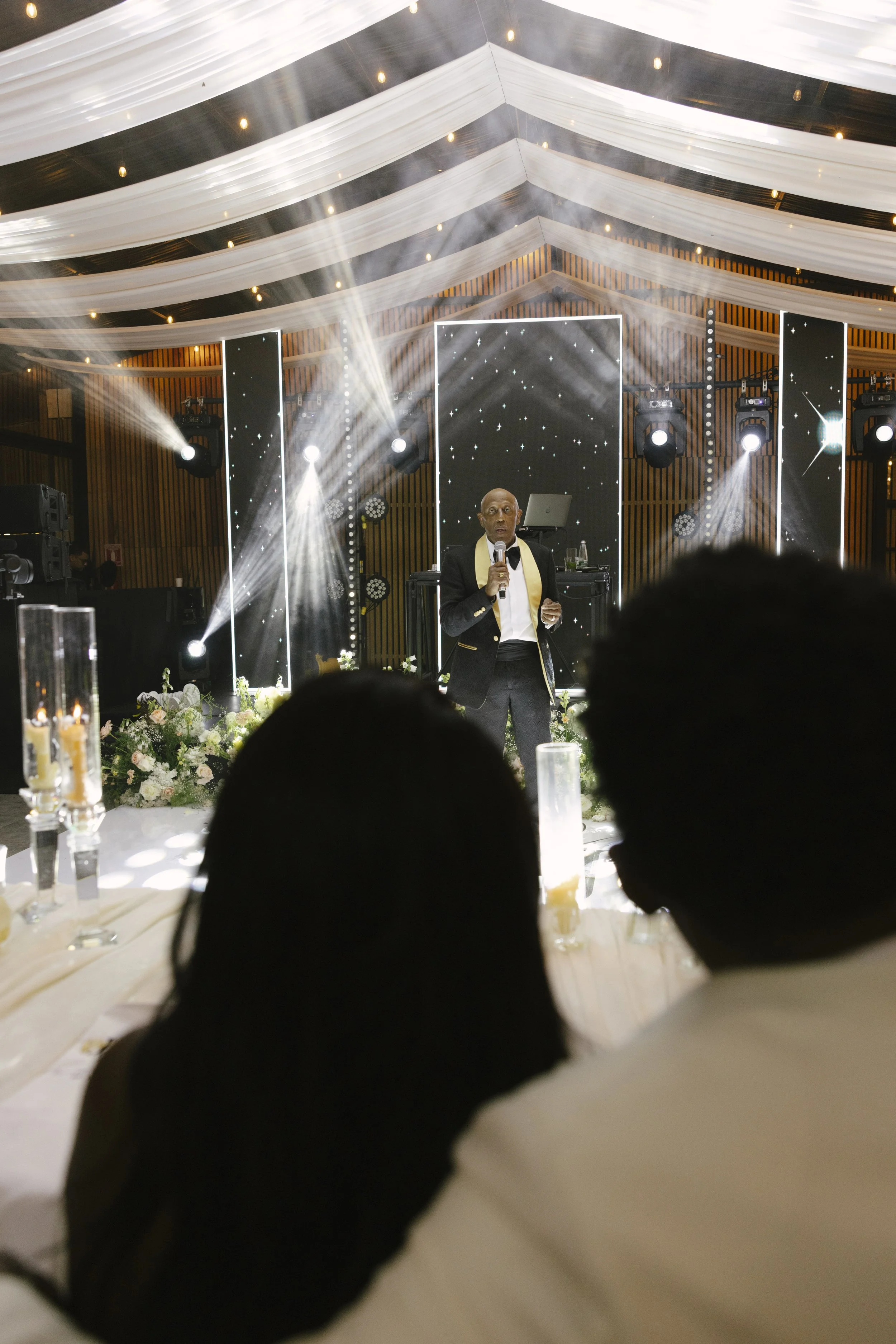 Wedding reception at Forest Campestre in Medellín, Colombia featuring the couple's first dance, parent dances, dance floor celebration, wedding desserts, and candid documentary wedding photography.