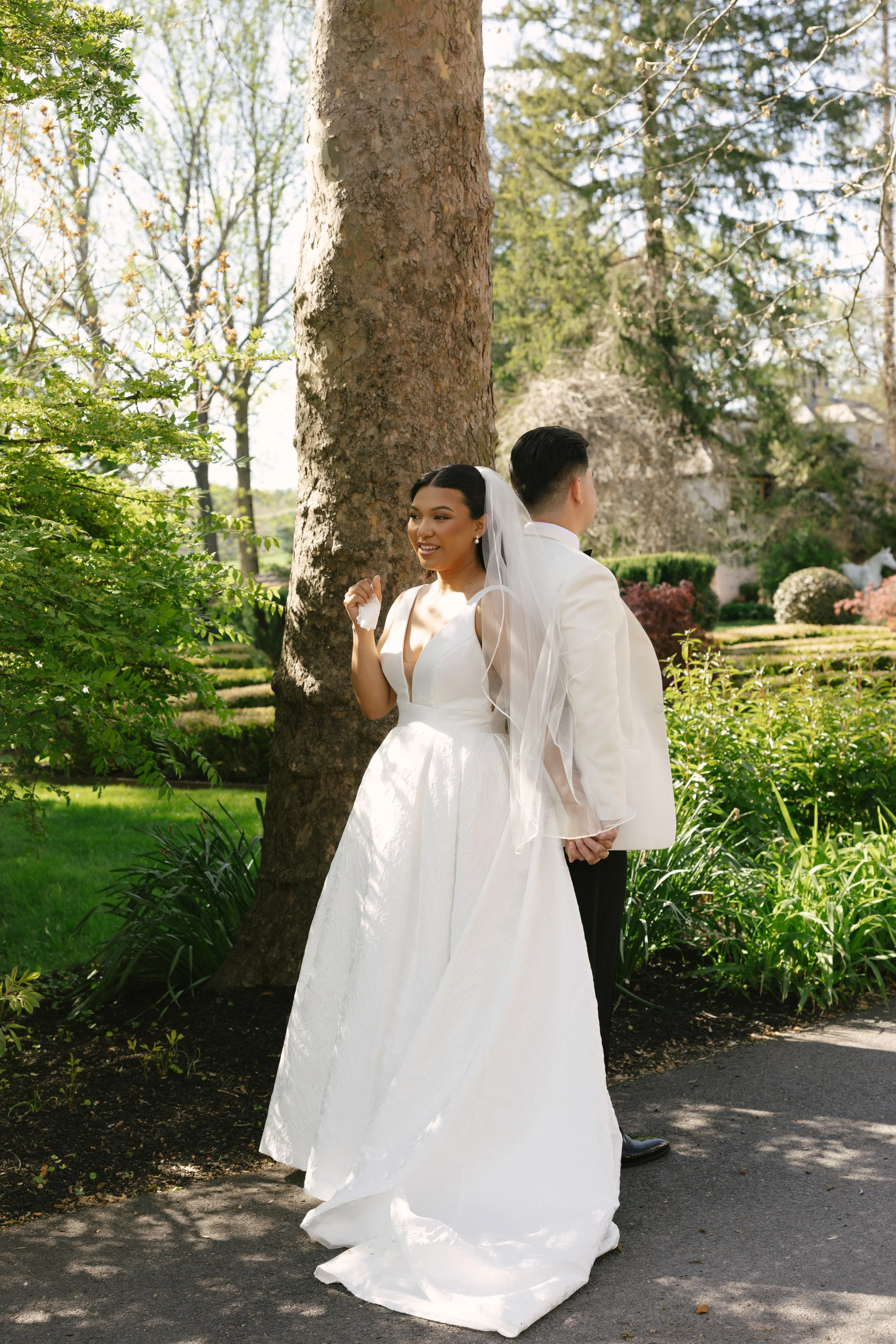 A heartfelt first look between the bride and her father, followed by an emotional first look between the bride and groom at Hotel DuVillage. Captured on both digital and 35mm film, these quiet moments before the ceremony reflect the anticipation, emo