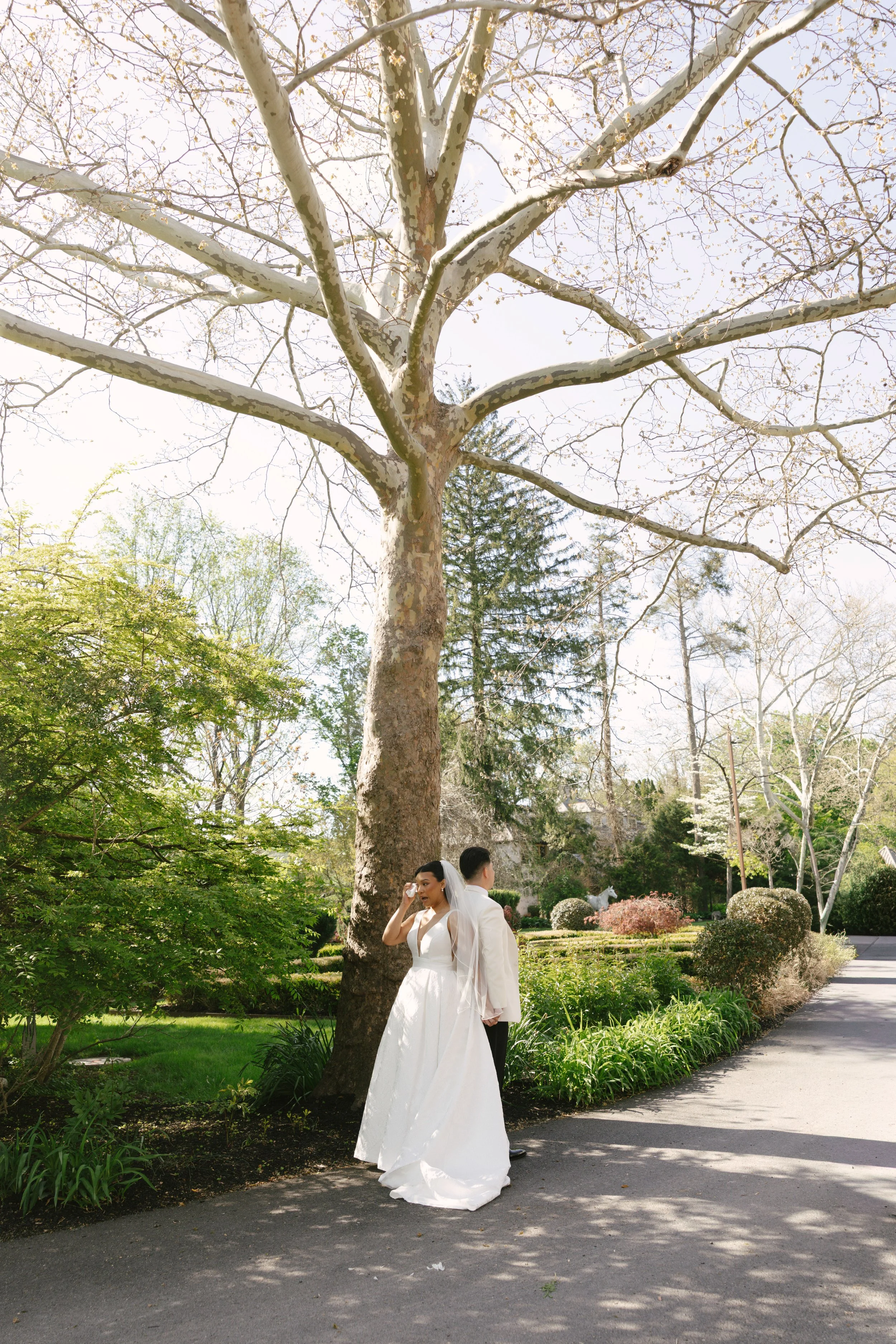 A heartfelt first look between the bride and her father, followed by an emotional first look between the bride and groom at Hotel DuVillage. Captured on both digital and 35mm film, these quiet moments before the ceremony reflect the anticipation, emo