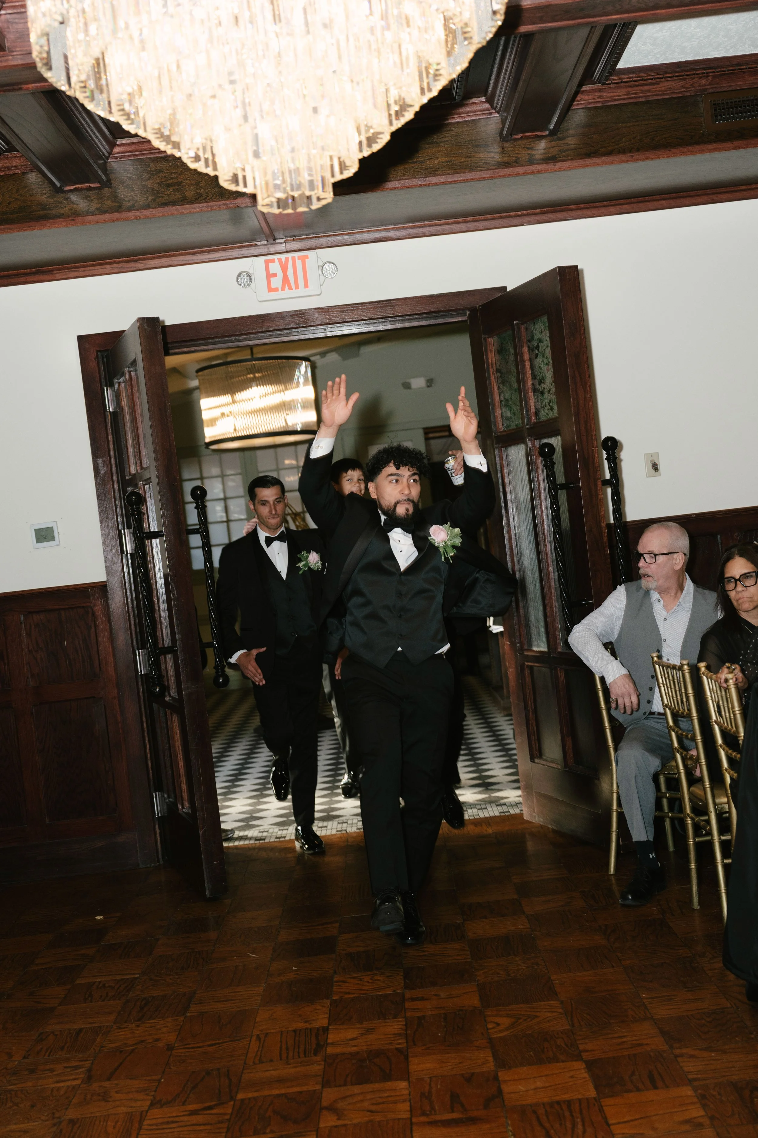  The reception at Hotel DuVillage kicked off with an unforgettable grand entrance as the bride, groom, and their loved ones filled the room with energy and excitement. From the first dance to the celebration that followed, every moment was captured o