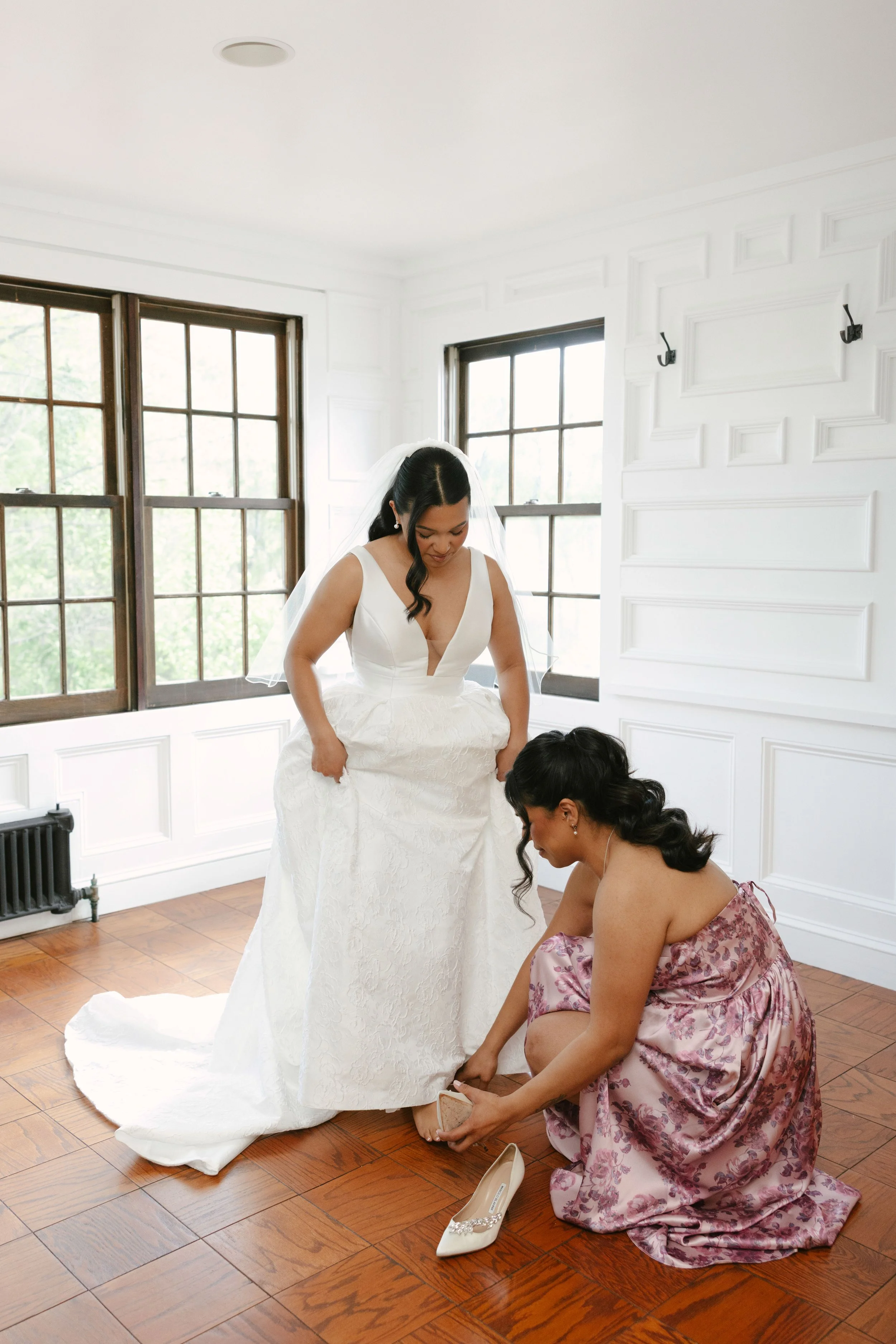 Hotel DuVillage wedding in Pennsylvania featuring bridal details, getting ready moments, candid portraits, and 35mm film photography by Raw By Laura.