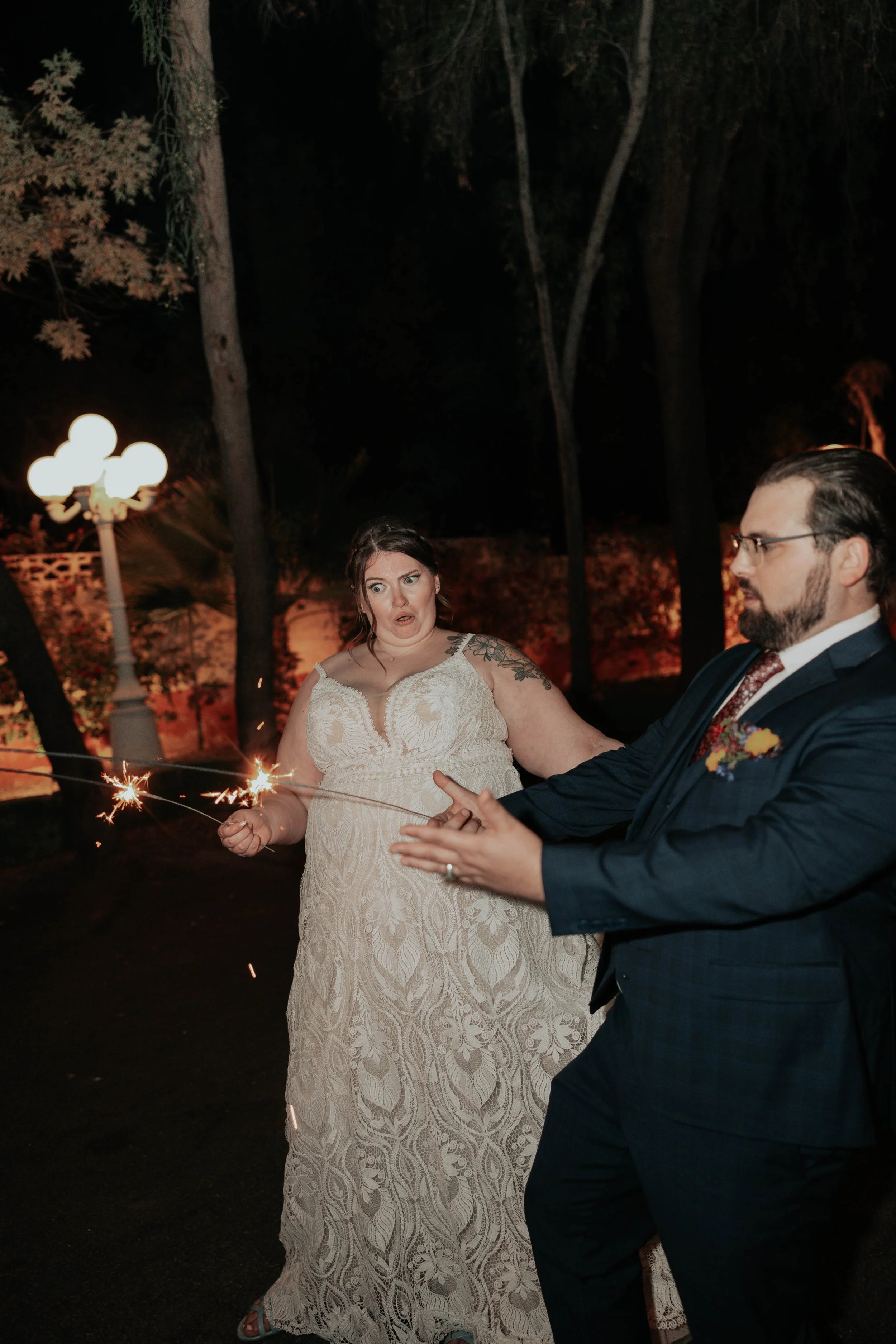 The evening ended with a romantic first dance beneath the lights of the Boojum Tree followed by a joyful sparkler exit surrounded by family and friends. It was the perfect way for Lauren and Joel to close out their beautiful Phoenix garden wedding ce