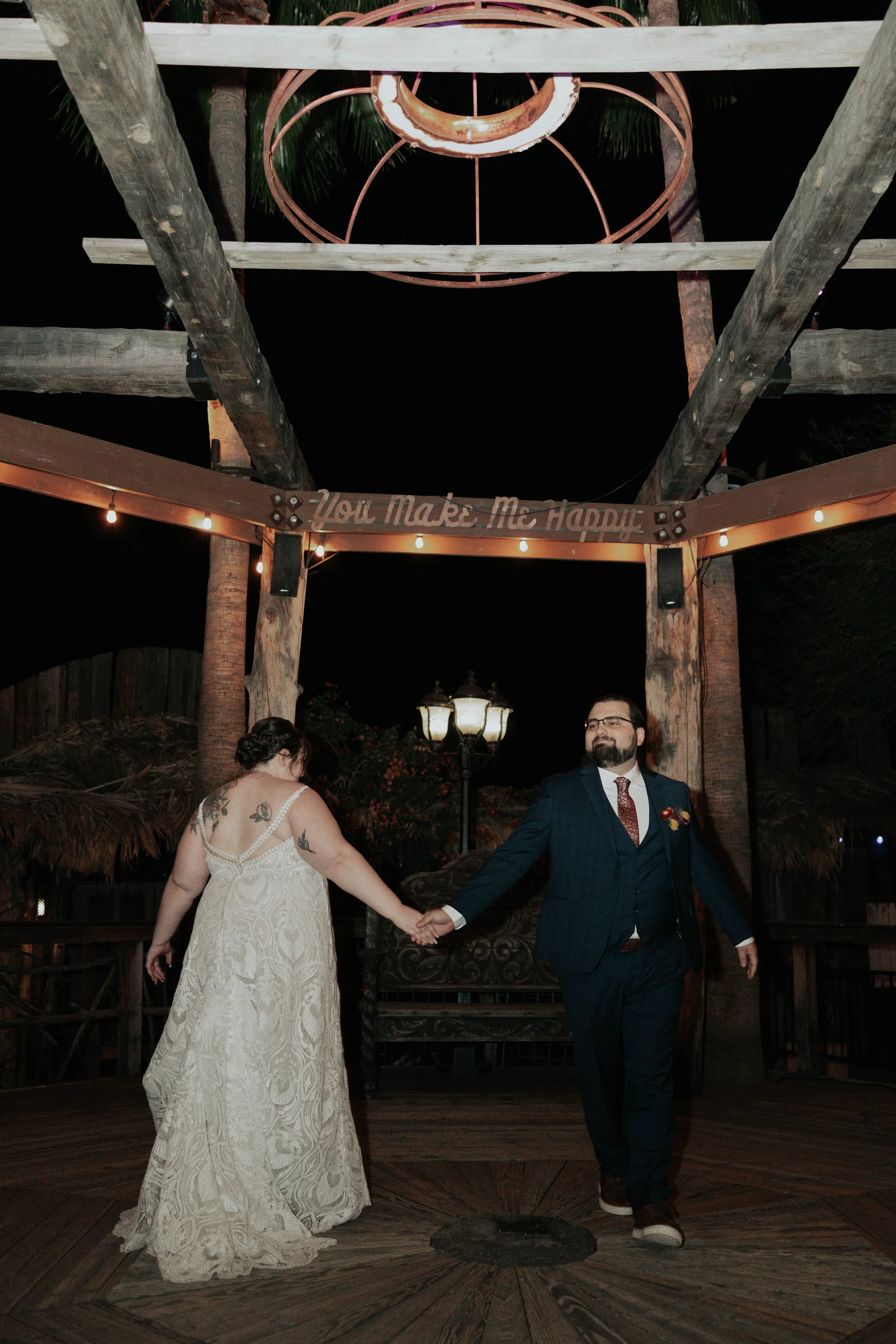The evening ended with a romantic first dance beneath the lights of the Boojum Tree followed by a joyful sparkler exit surrounded by family and friends. It was the perfect way for Lauren and Joel to close out their beautiful Phoenix garden wedding ce