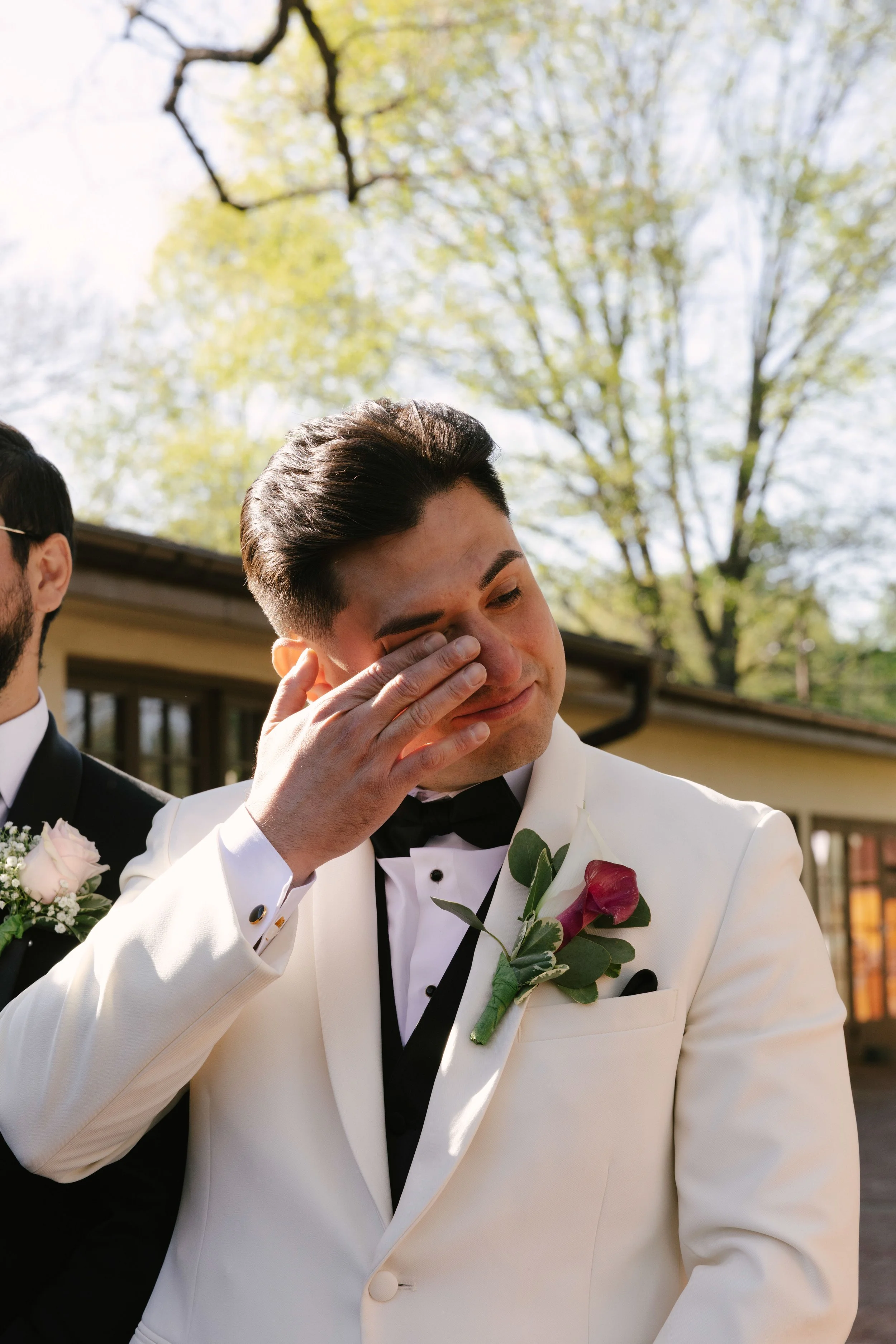 Outdoor wedding ceremony at Hotel DuVillage featuring the bride and groom, wedding party, and meaningful moments captured on both digital and 35mm film. A timeless celebration documented with a candid, documentary approach
