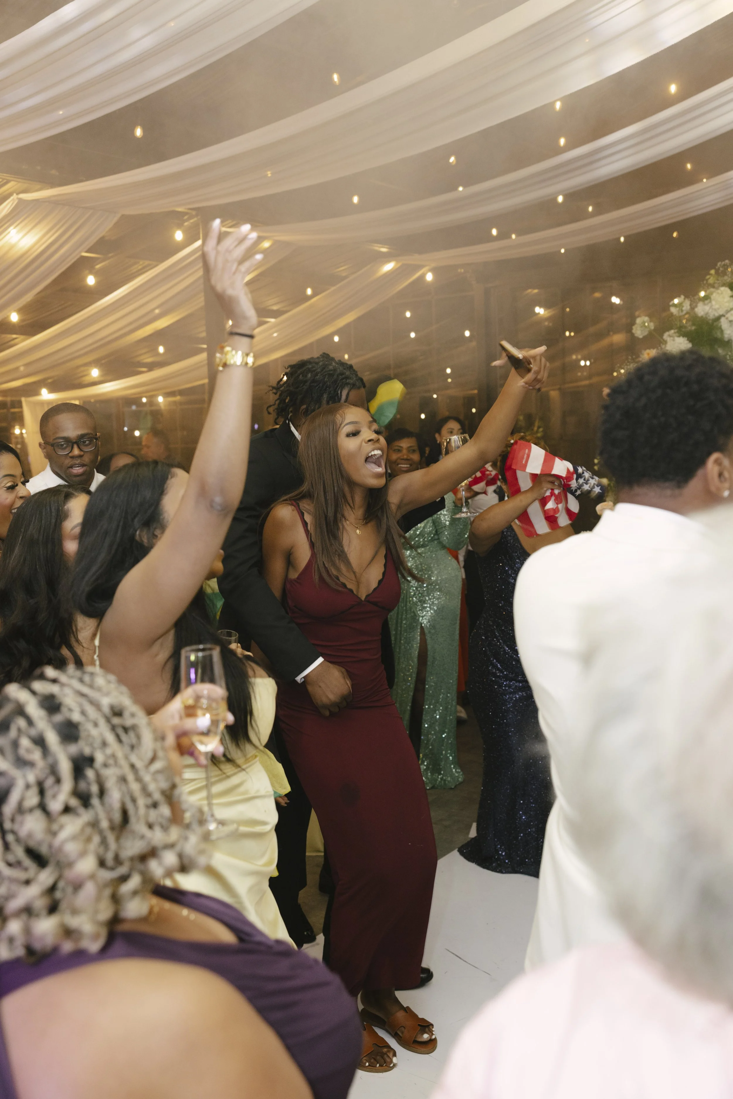 Wedding reception at Forest Campestre in Medellín, Colombia featuring the couple's first dance, parent dances, dance floor celebration, wedding desserts, and candid documentary wedding photography.