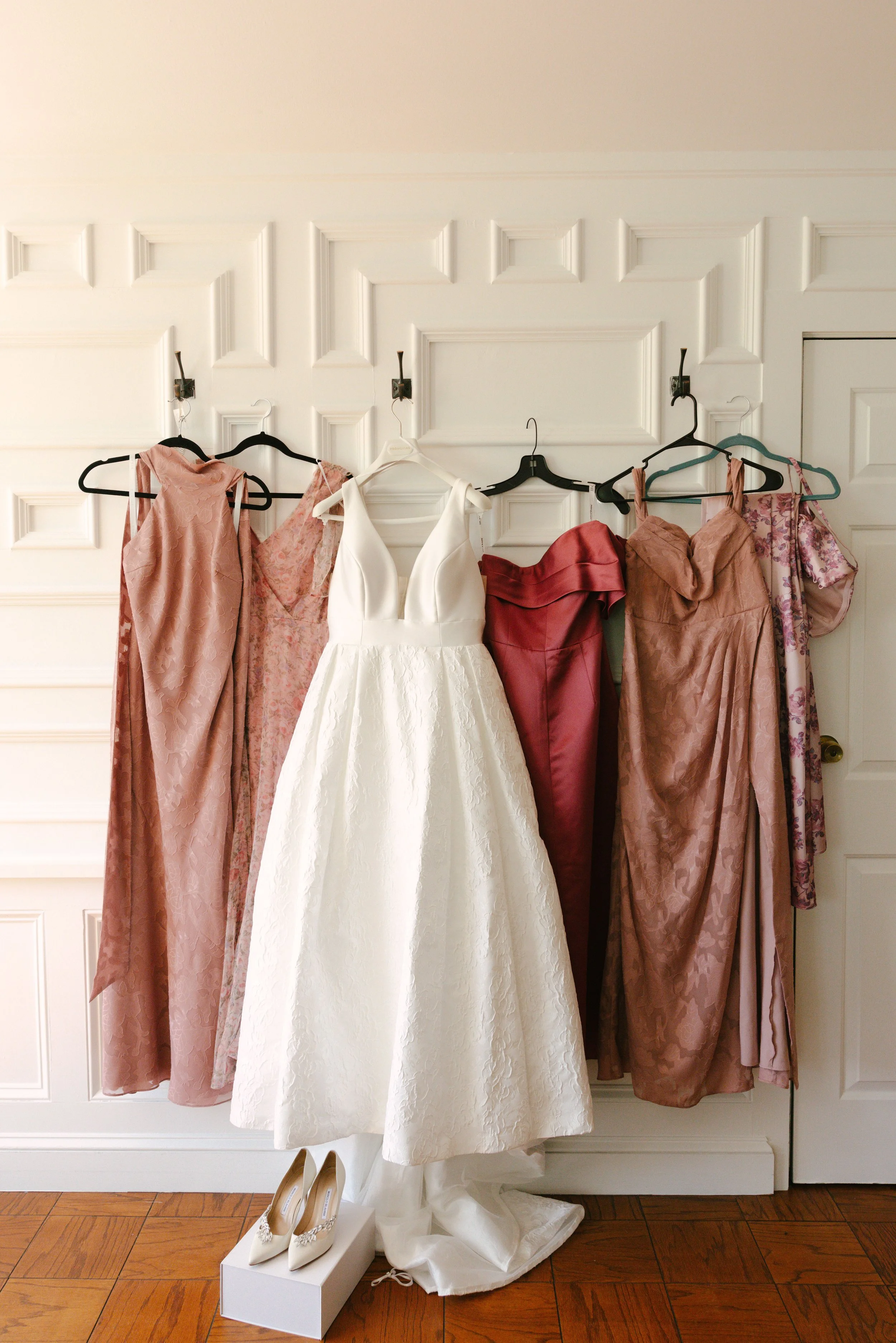 Hotel DuVillage wedding in Pennsylvania featuring bridal details, getting ready moments, candid portraits, and 35mm film photography by Raw By Laura.