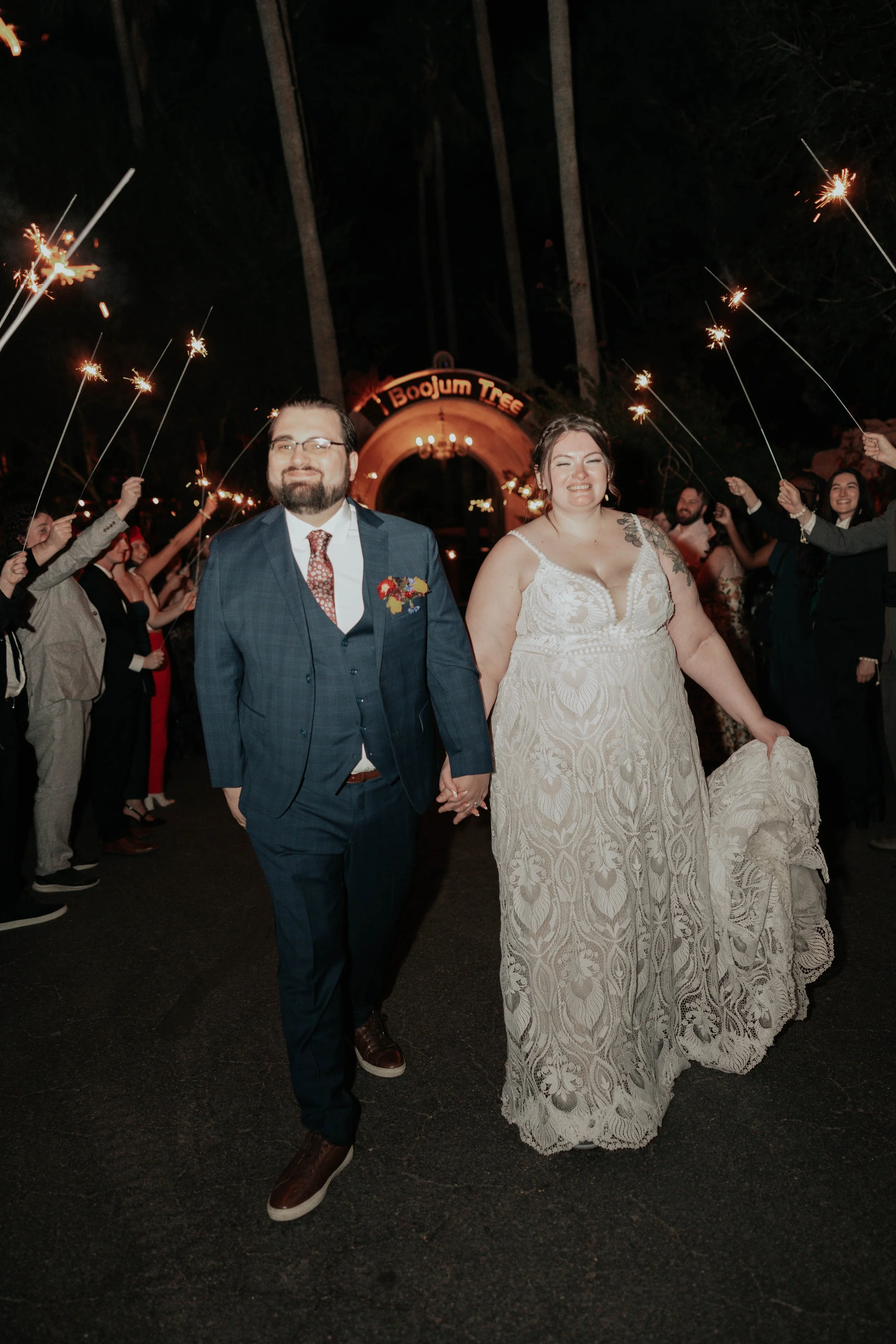 The evening ended with a romantic first dance beneath the lights of the Boojum Tree followed by a joyful sparkler exit surrounded by family and friends. It was the perfect way for Lauren and Joel to close out their beautiful Phoenix garden wedding ce