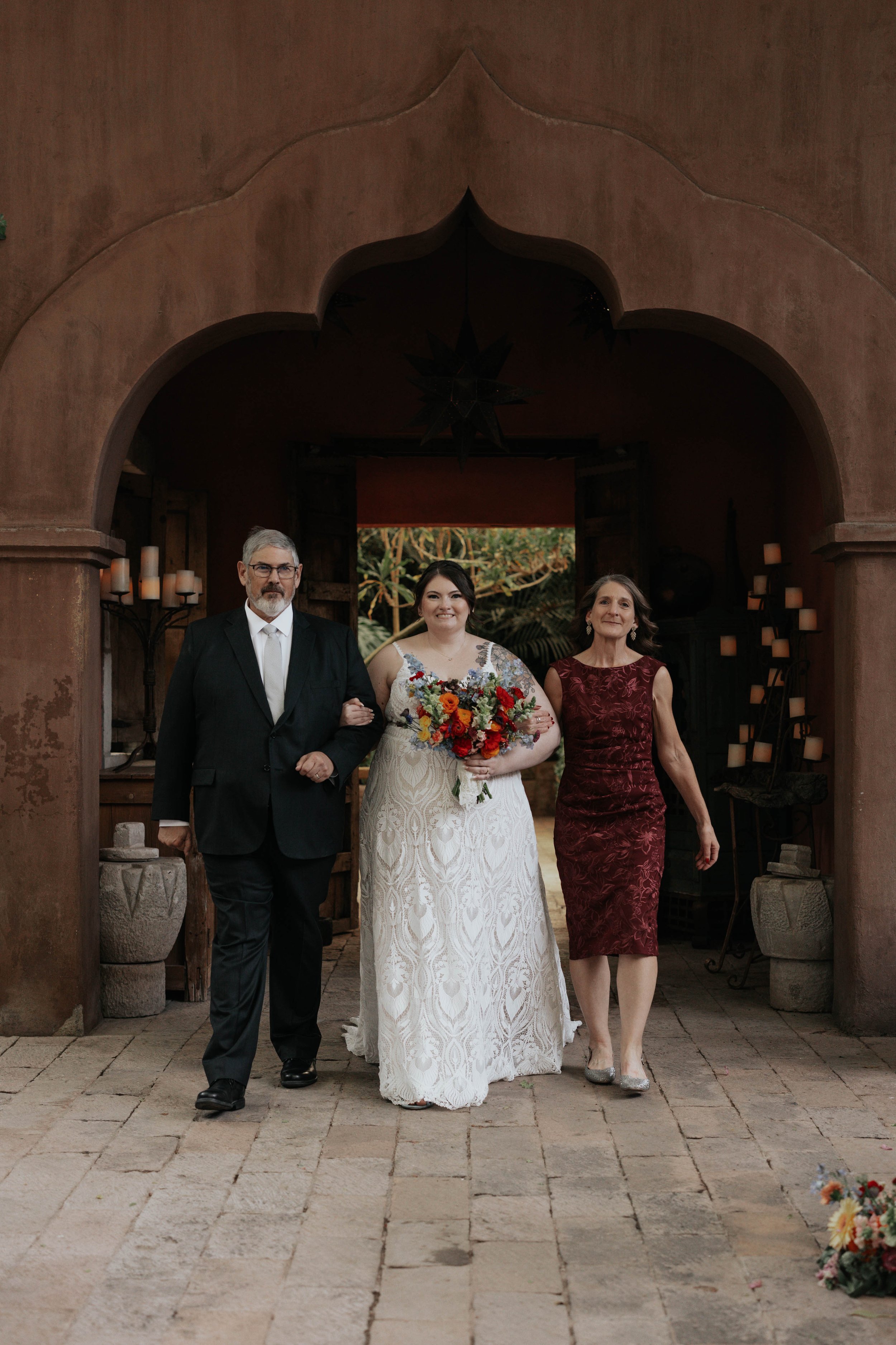 Lauren and Joel exchanged vows surrounded by family and friends in the lush garden courtyard of the Boojum Tree in Phoenix. With vibrant florals and warm desert light, the ceremony created a beautiful and intimate moment at one of Arizona’s most uniq