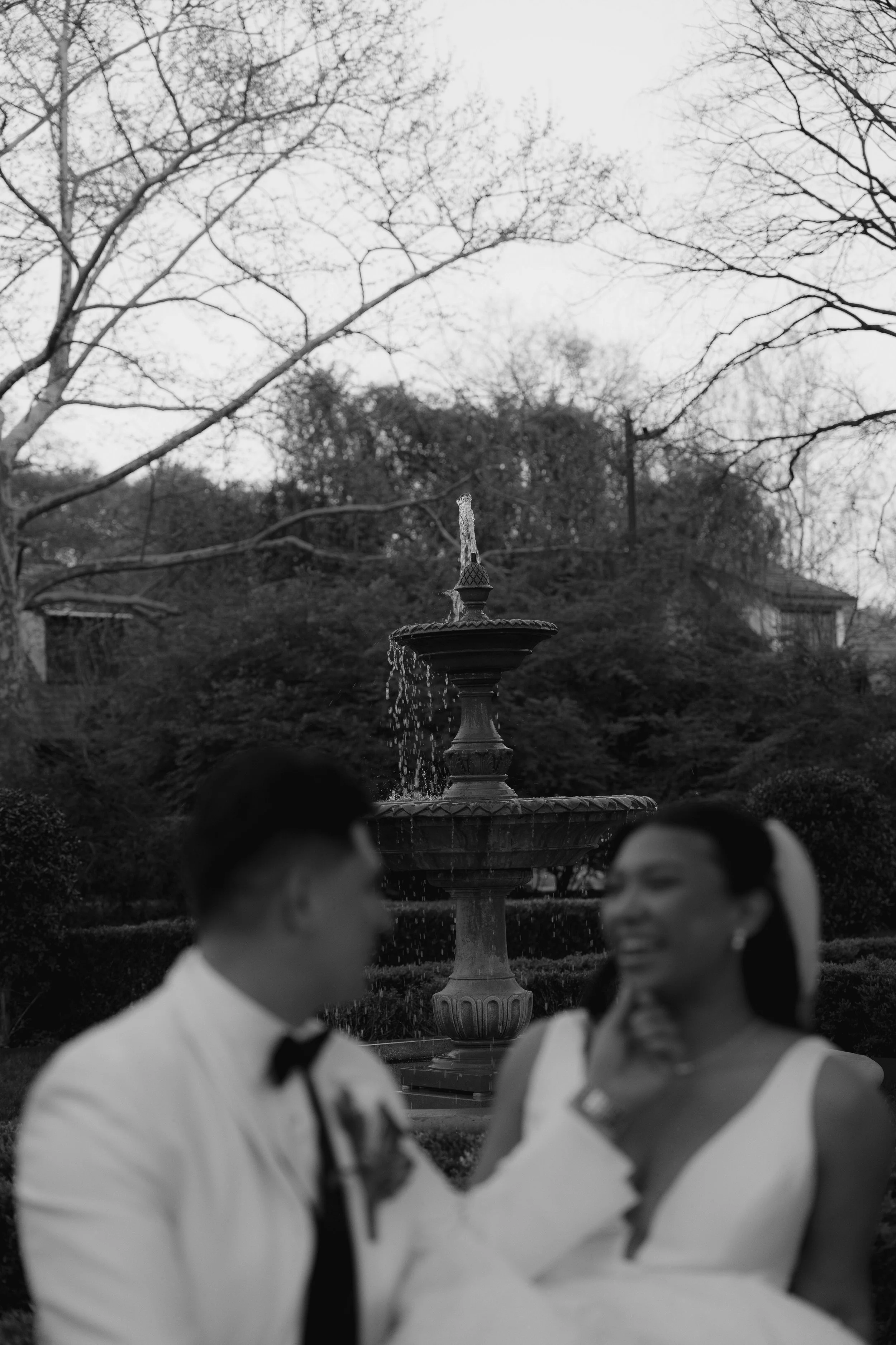 As the sun began to set, the bride and groom stepped away for golden hour portraits around the grounds of Hotel DuVillage. Captured on both digital and 35mm film, these sunset portraits highlight the warmth, romance, and quiet moments shared between 