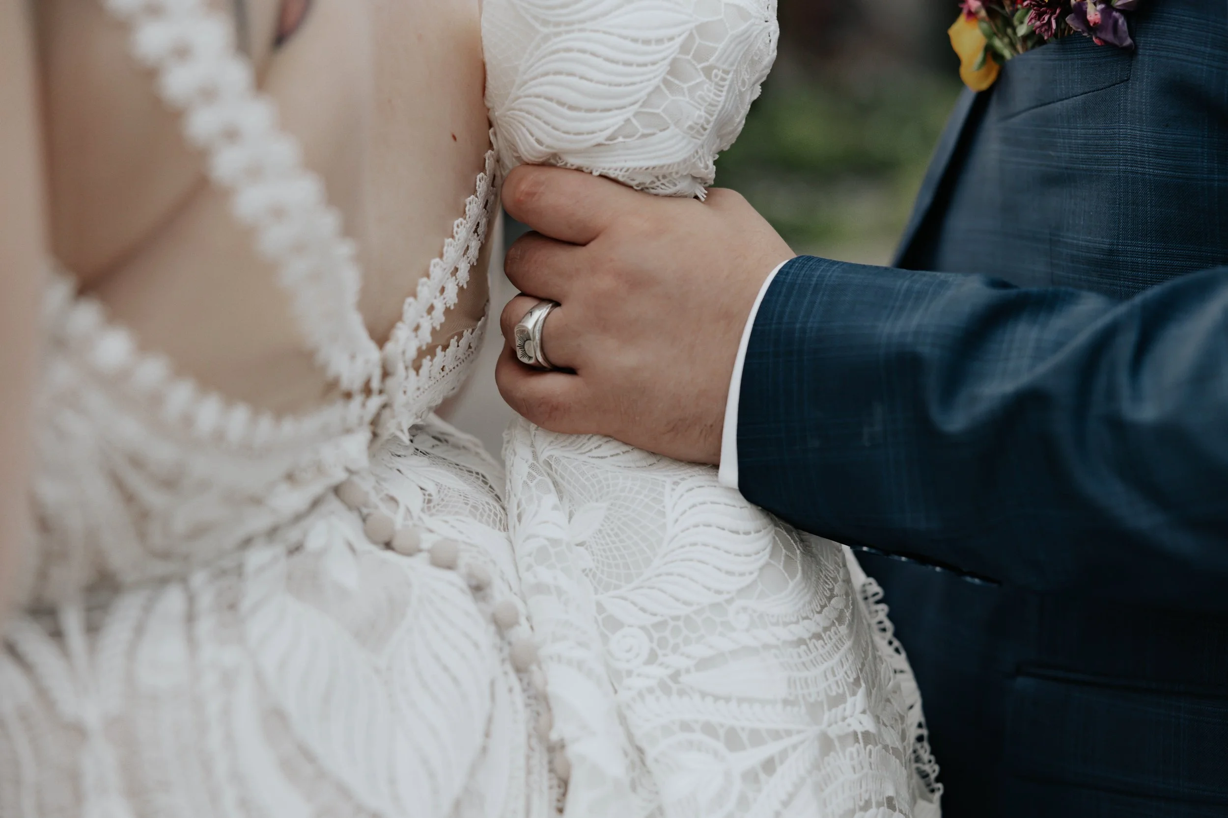 After the ceremony, Lauren and Joel explored the beautiful garden paths and adobe architecture of the Boojum Tree for their wedding portraits. Surrounded by desert greenery and warm Phoenix light, these moments captured the joy and excitement of thei
