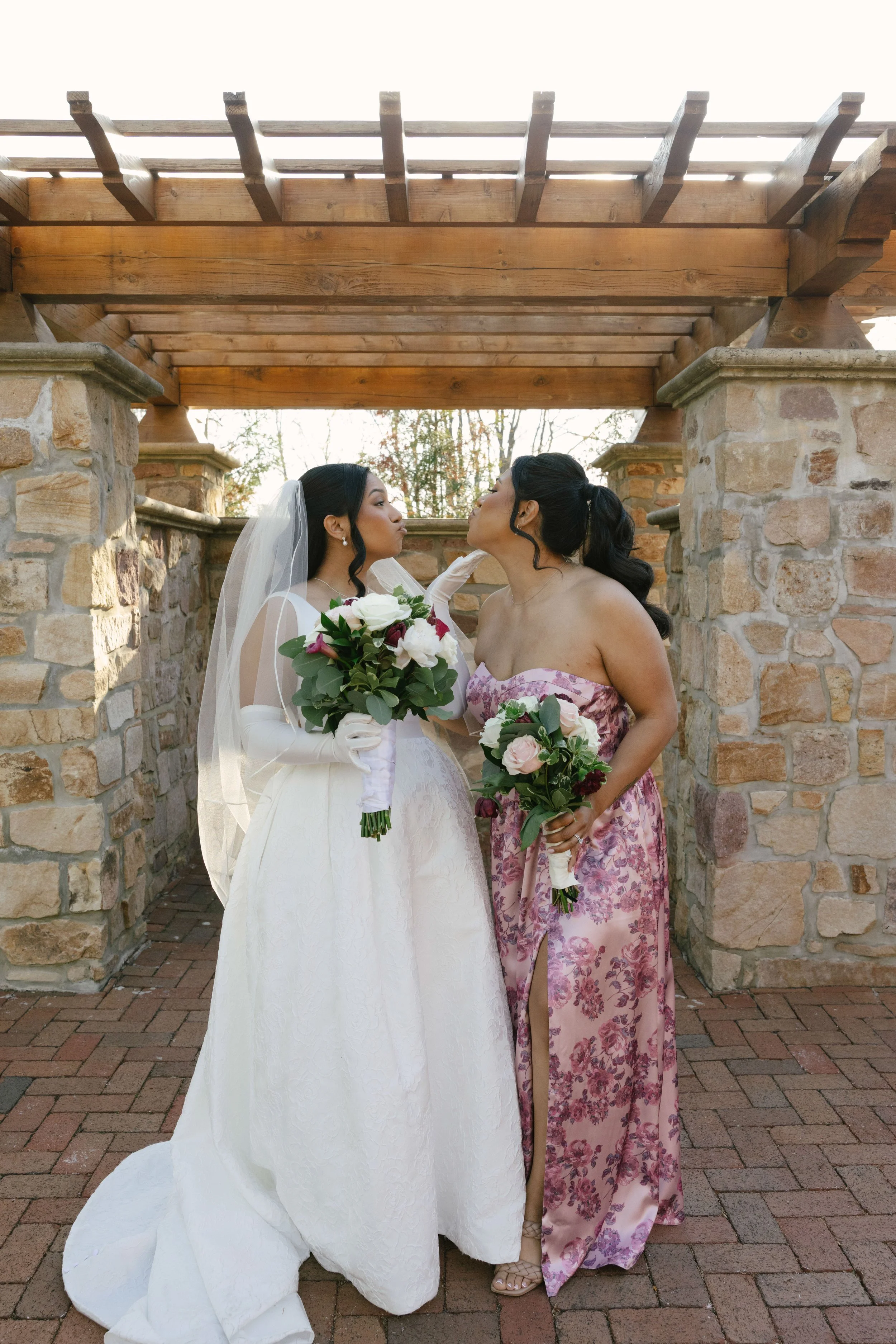 Bridal party portraits at Hotel DuVillage celebrate the bride and groom alongside their closest friends and family. Captured on digital and 35mm film, these images highlight genuine laughter, timeless portraits, and unforgettable moments.