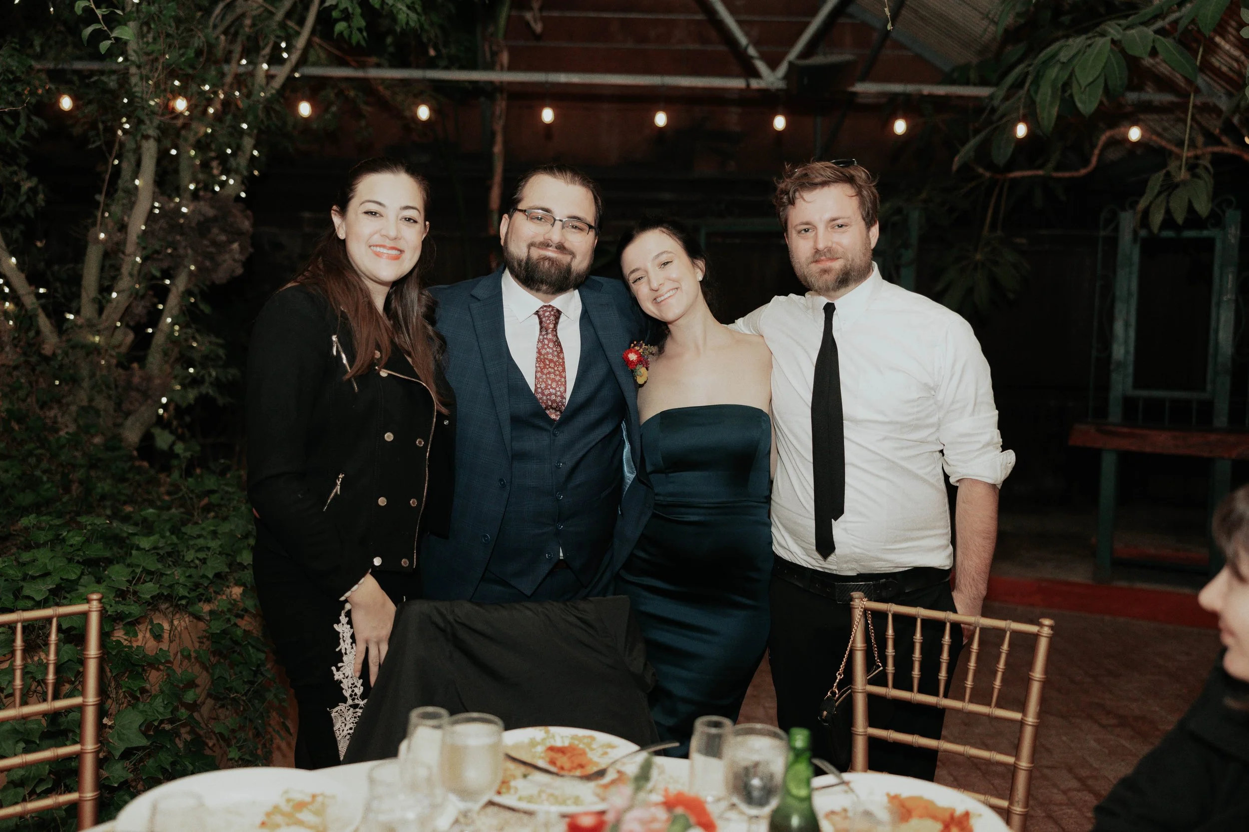 The celebration continued with an intimate garden reception at the Boojum Tree in Phoenix. Surrounded by glowing string lights, lush greenery, and their closest family and friends, Lauren and Joel spent the evening celebrating their marriage with lau