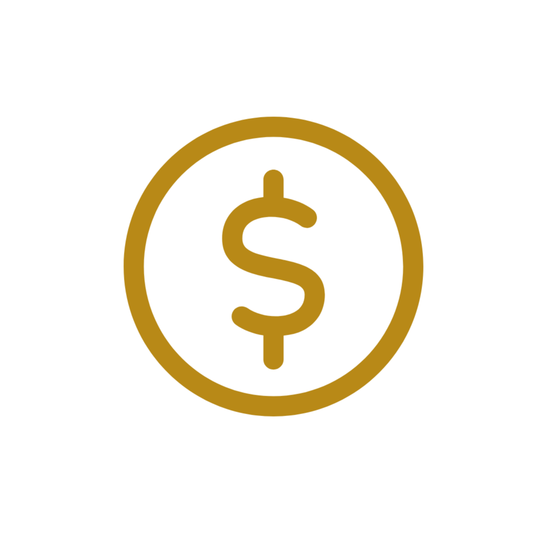 Gold dollar sign inside a gold circle on a black background.