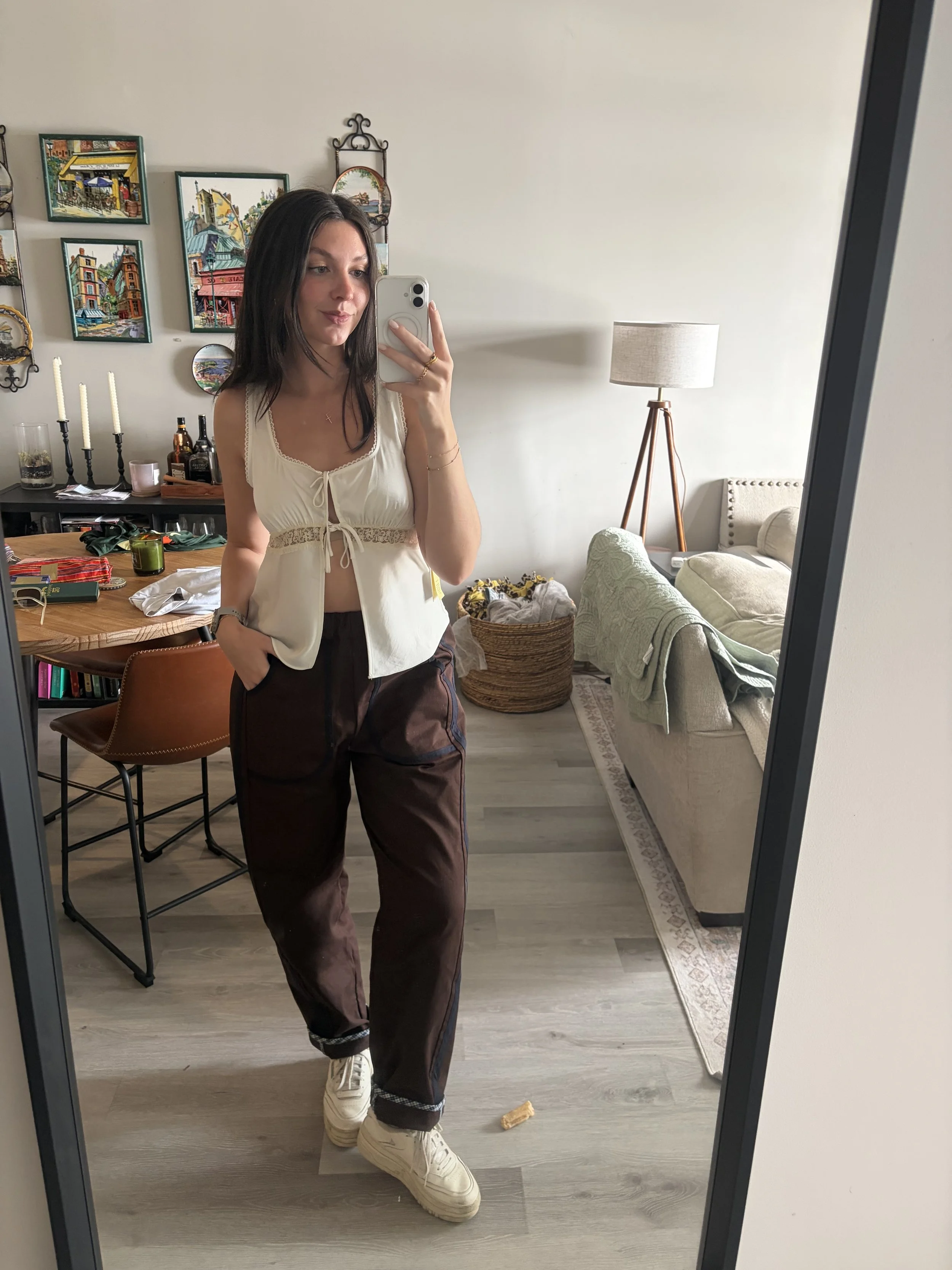 Abigail in her custom Kite Pants