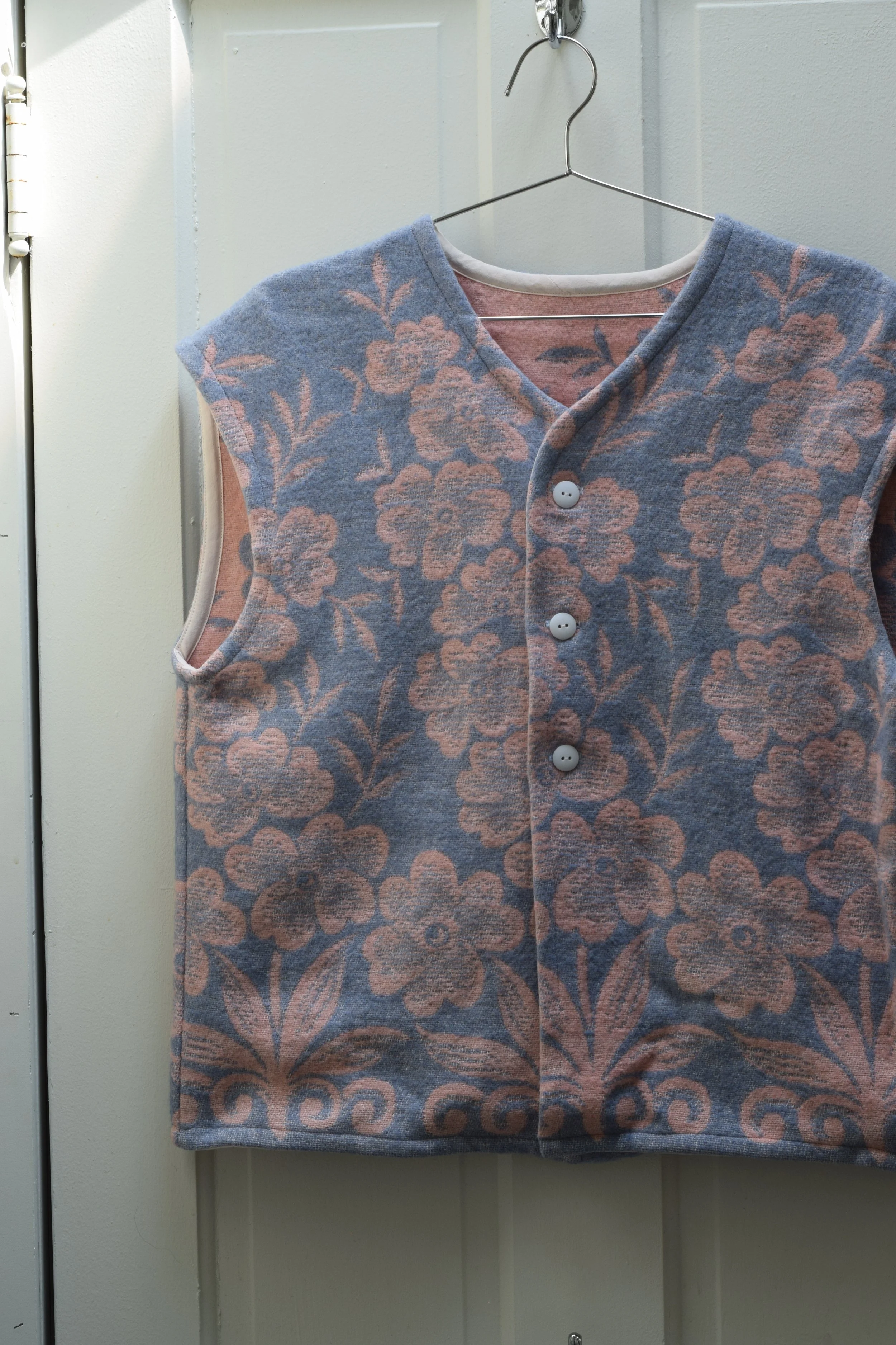 Vintage Reversible Blanket Vest - Medium