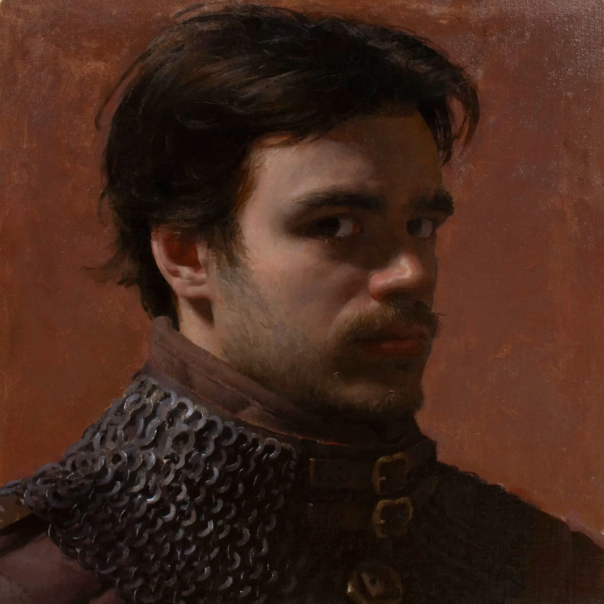 A Self-Portrait of Fabrice Grimard in a Bishop's Mantle