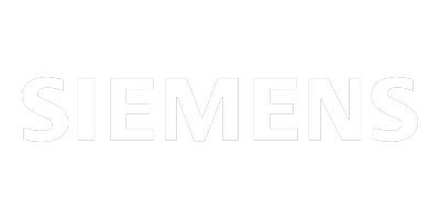 Siemens logo on a black background.