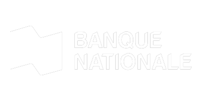 Logo of Banque Nationale with a black background and white geometric symbol to the left