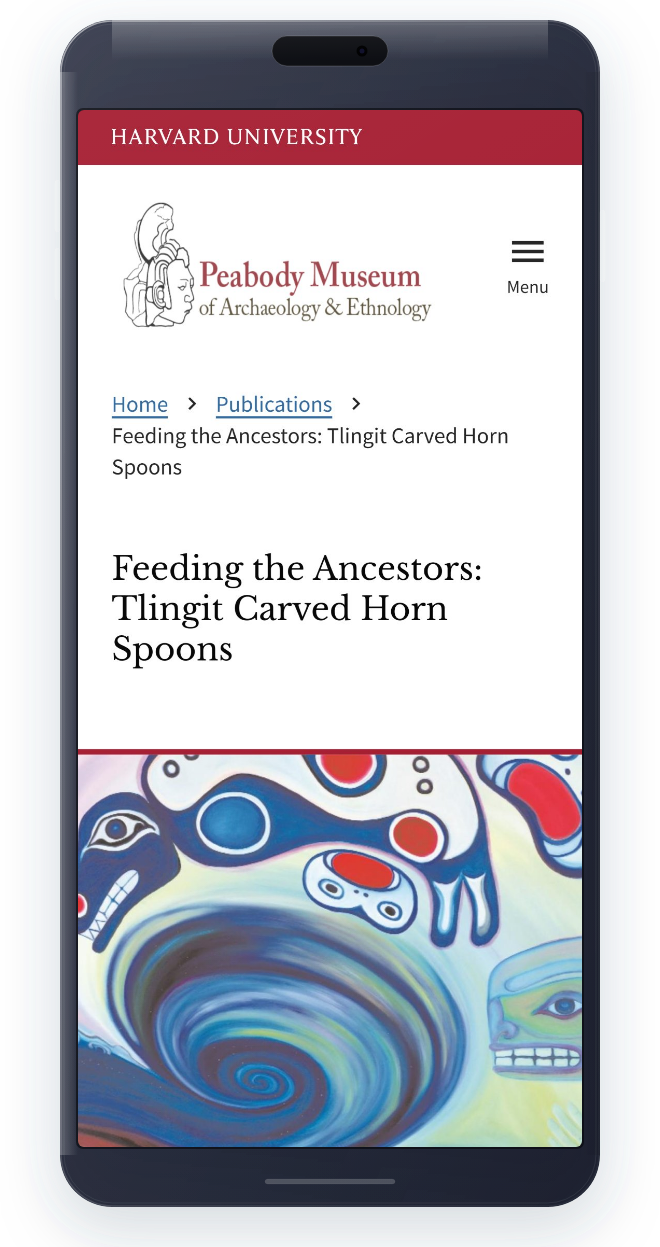 Final design of a publication details page on mobile.