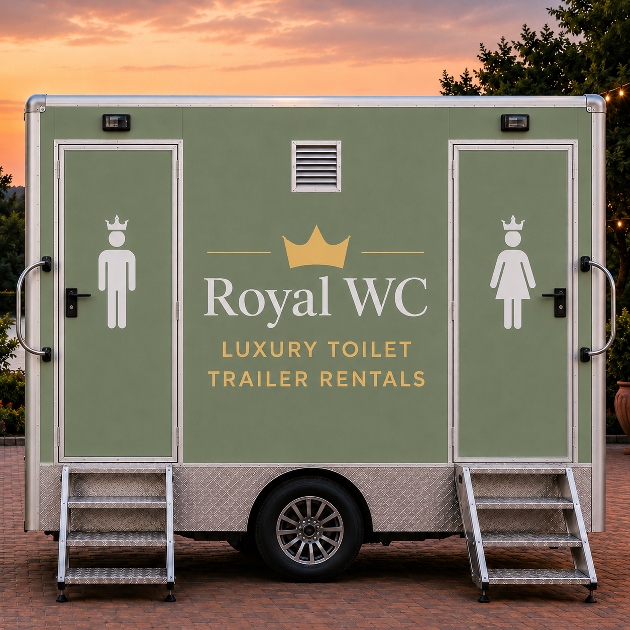 Wedding toilet trailer to rent for weddings and events in Heraklion, Chania and Rethymno