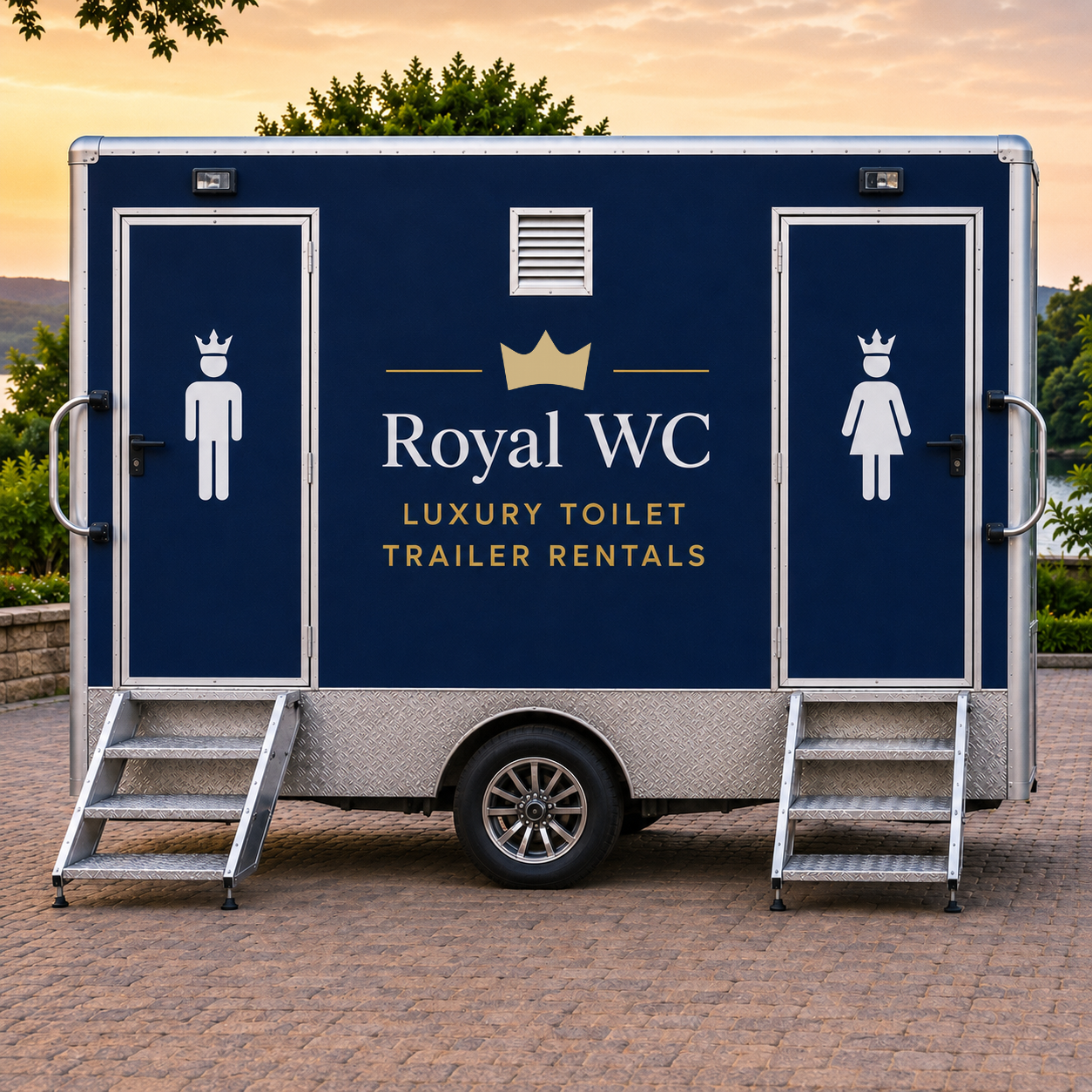 Luxury toilet trailer rental for weddings in Crete Greece