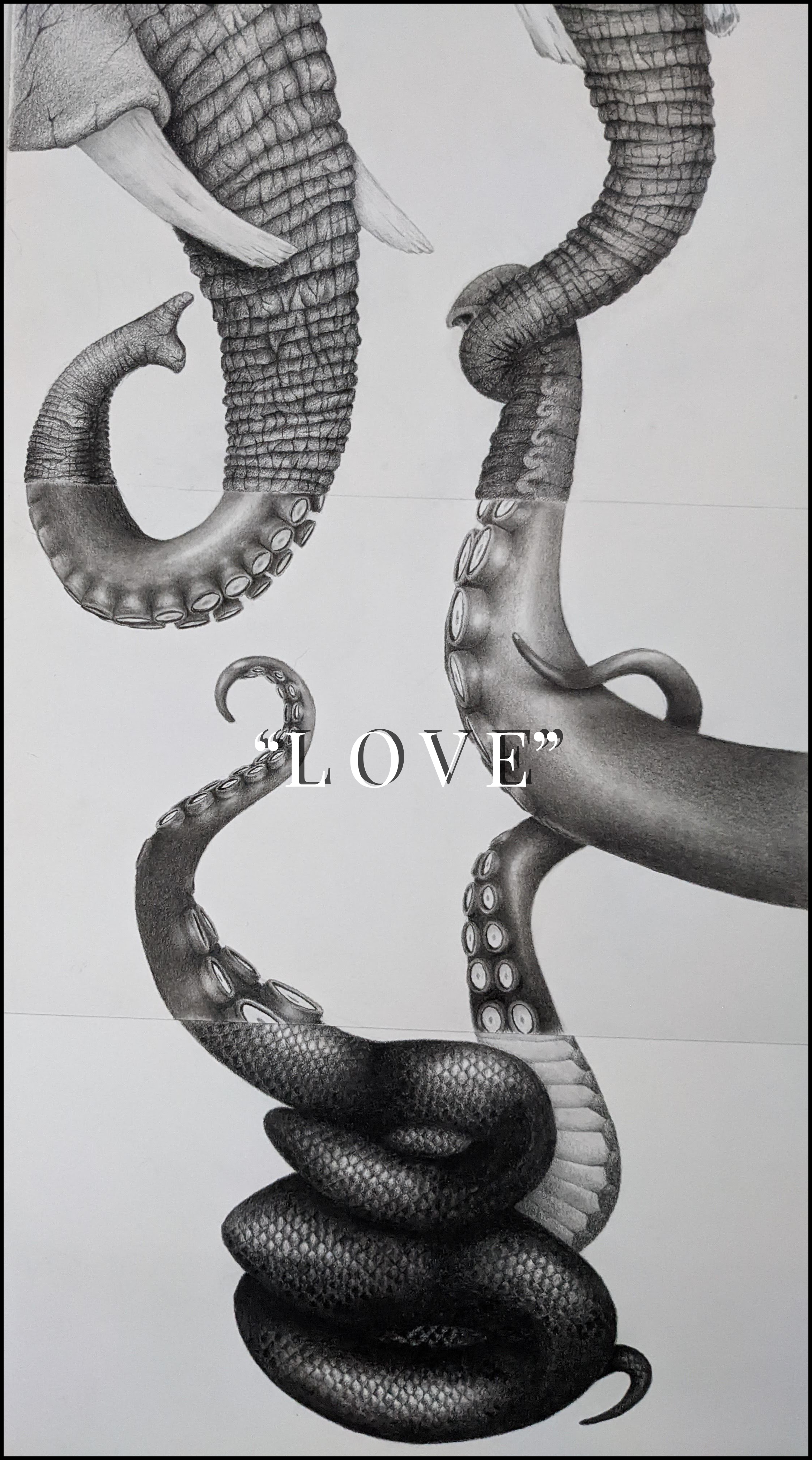 "L O V E" - graphite