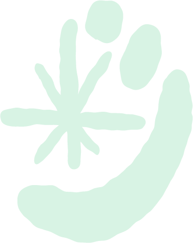 A white hand making a peace sign with a stylized flower or burst design above it, on a black background.