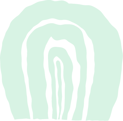 Abstract art with concentric black and light green lines on a black background.