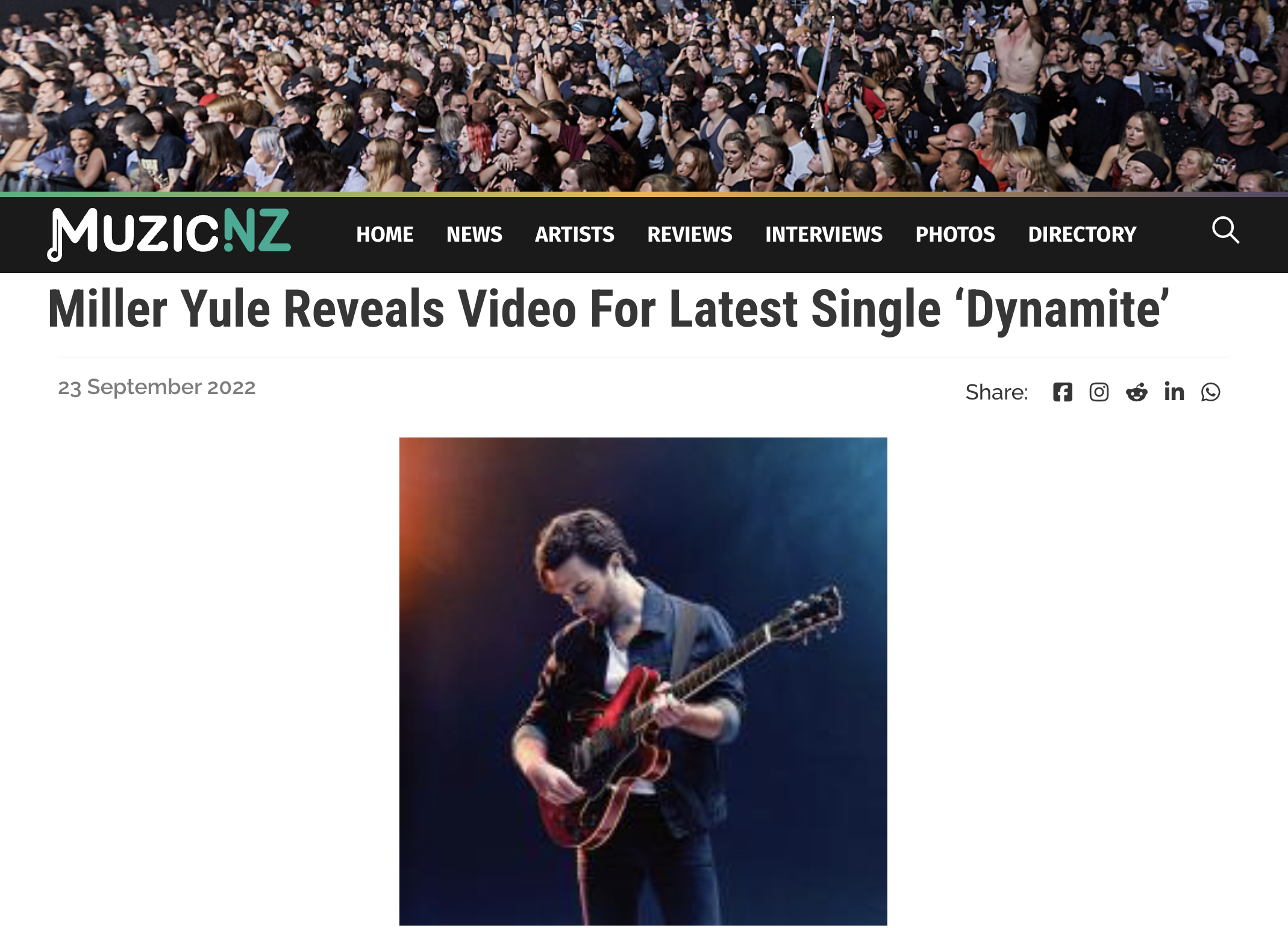 New Zealand Music Commission Miller Yule “Dynamite” release