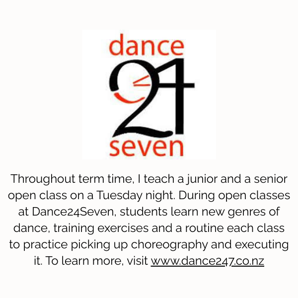 Dance24Seven logo with the number 24 incorporated in the design, along with the words 'dance' and 'seven' in red.
