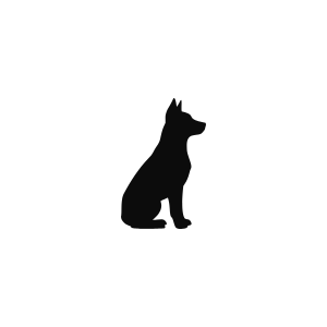 Silhouette of a sitting dog