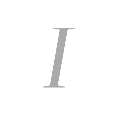Close-up of a stylized letter 'I' on a black background.