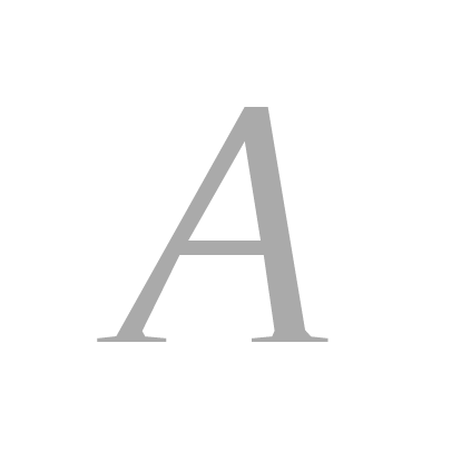 Large gray capital letter A on a black background.