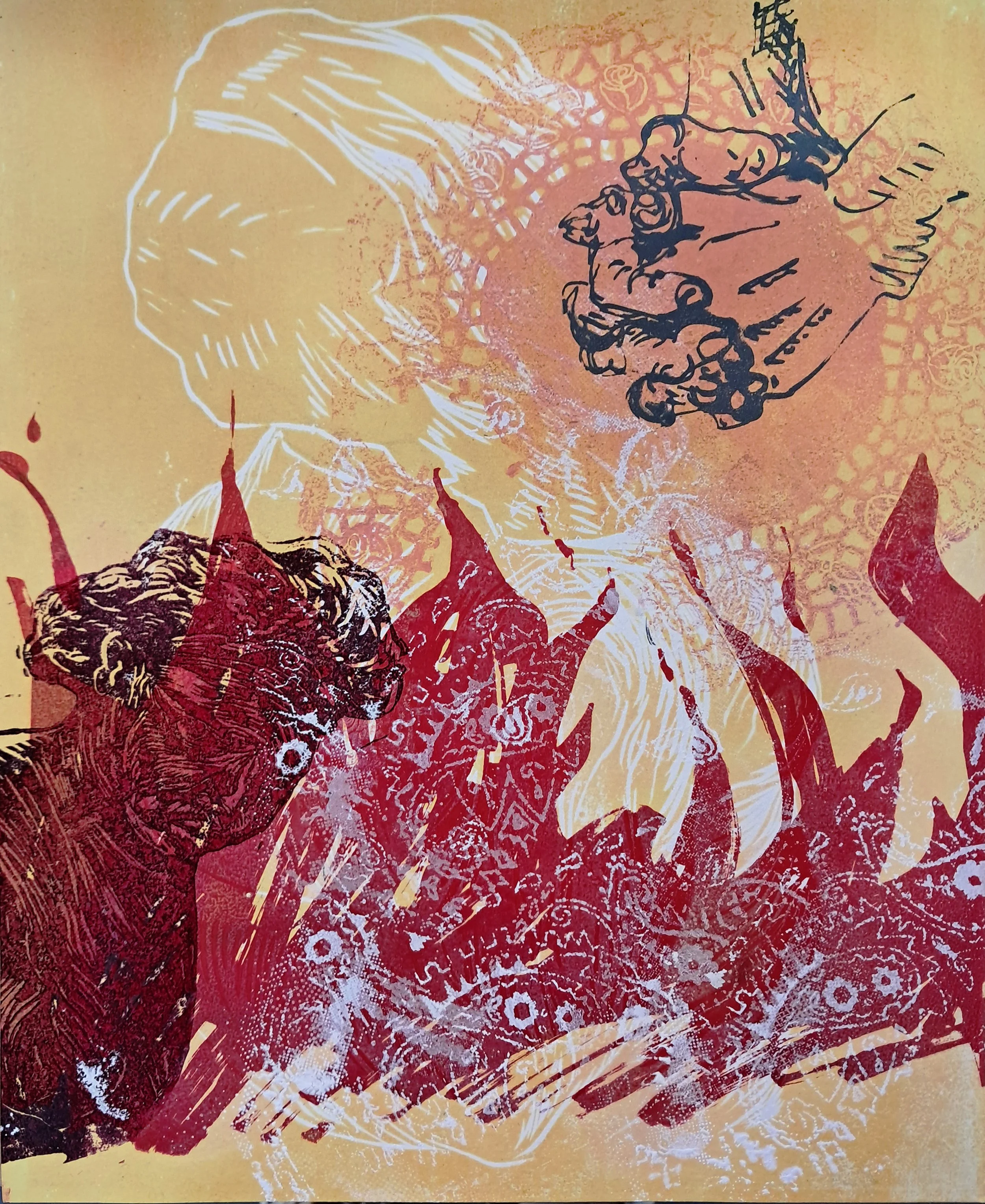 It's too Hot for All That
11"x14"
2024
Relief and silkscreen on paper